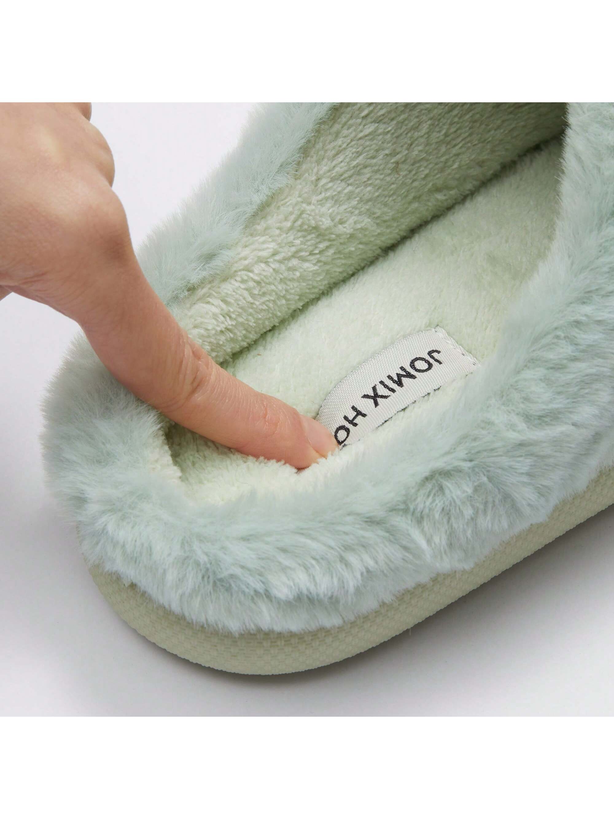 JOMIX Chaussons pour femmes en tissu chaud avec doublure en peluche douce et semelle — vue 5