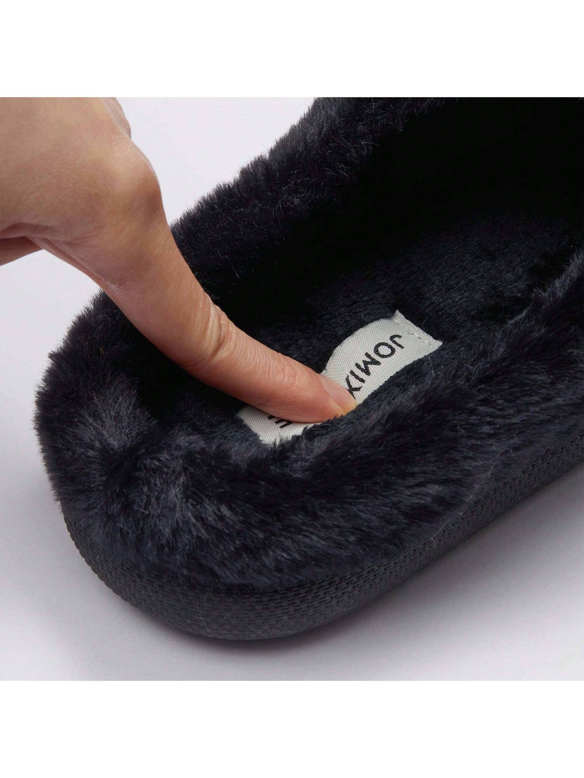 JOMIX Chaussons pour femmes en tissu chaud avec doublure en peluche douce et semelle — vue 4