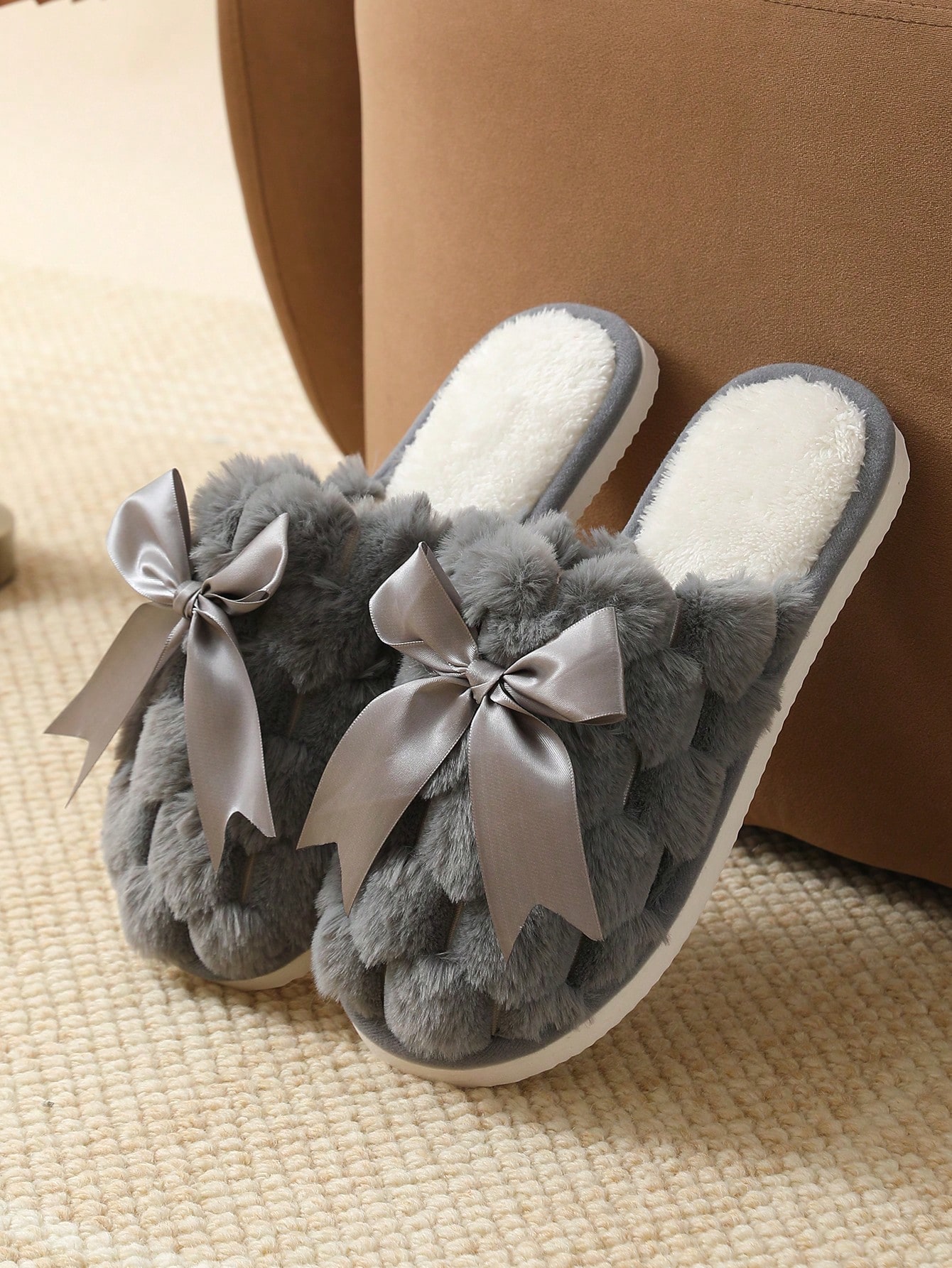 Pantoufles fermées à nœud papillon pour femmes, pour l'automne/l'hiver. Pantoufles — vue 8
