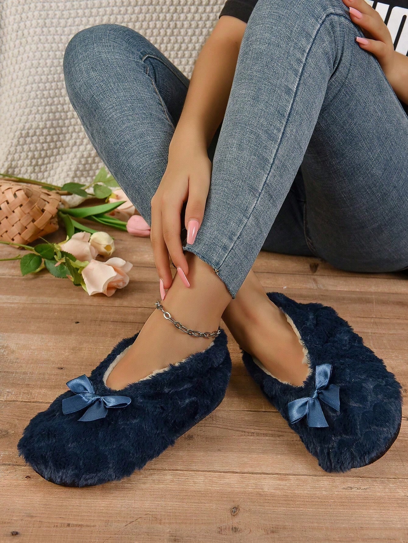 RALSWNAY Pantoufles d'intérieur douces et confortables pour femmes, pantoufles de maison — vue 8