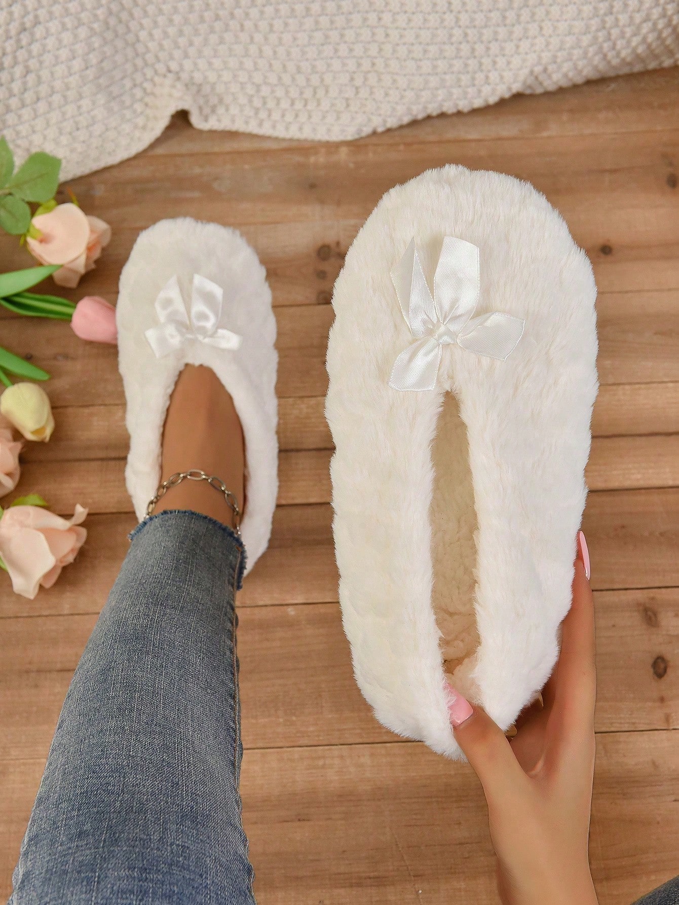RALSWNAY Pantoufles d'intérieur douces et confortables pour femmes, pantoufles de maison — vue 11