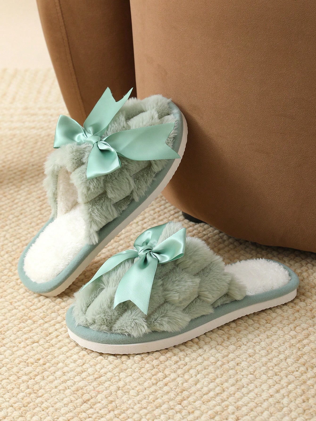 Pantoufles fermées à nœud papillon pour femmes, pour l'automne/l'hiver. Pantoufles — vue 14