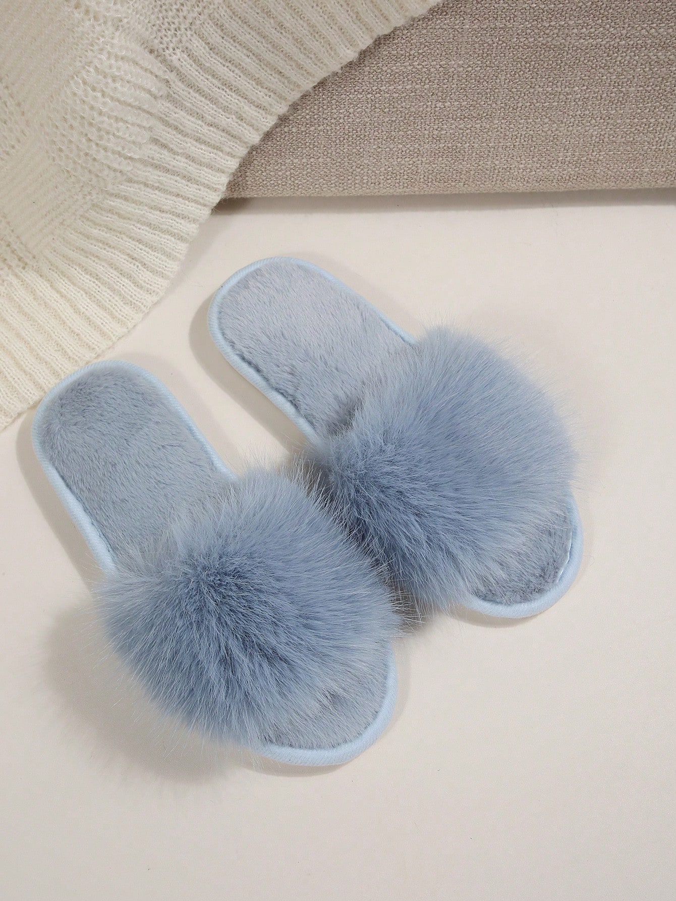 Pantoufles de chambre à panneau moelleux pour femmes en automne/hiver, pantoufles roses — vue 19