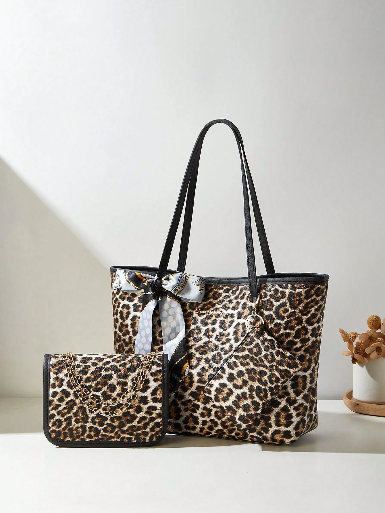 /set Écharpe pour femme, Sac fourre-tout, Sac à bandoulière à chaîne, Porte-monnaie, Sac — vue 4