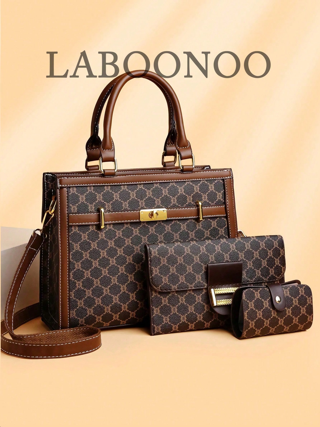 Ensemble de sac à main, sac à bandoulière, sac fourre-tout en PU à carreaux multicolores, mode