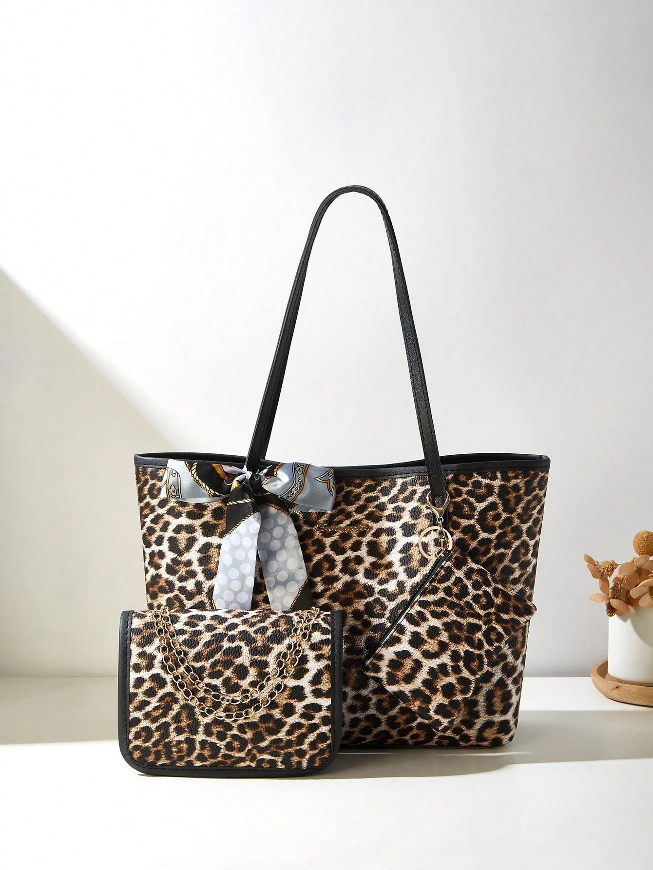 /set Écharpe pour femme, Sac fourre-tout, Sac à bandoulière à chaîne, Porte-monnaie, Sac — vue 8
