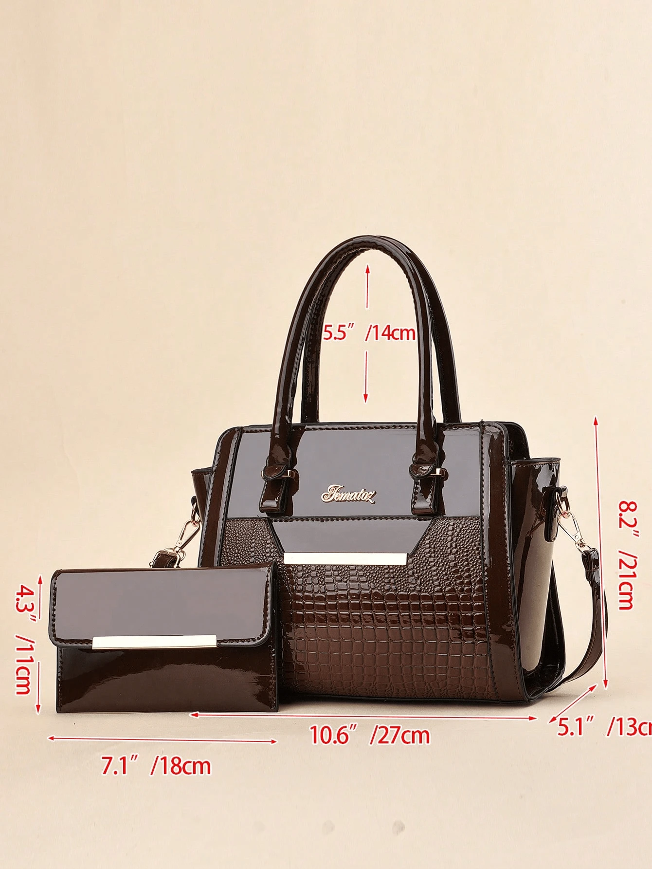/Set Sac à épaule avec poignée supérieure à la mode, sac à épaule élégant de grande — vue 2
