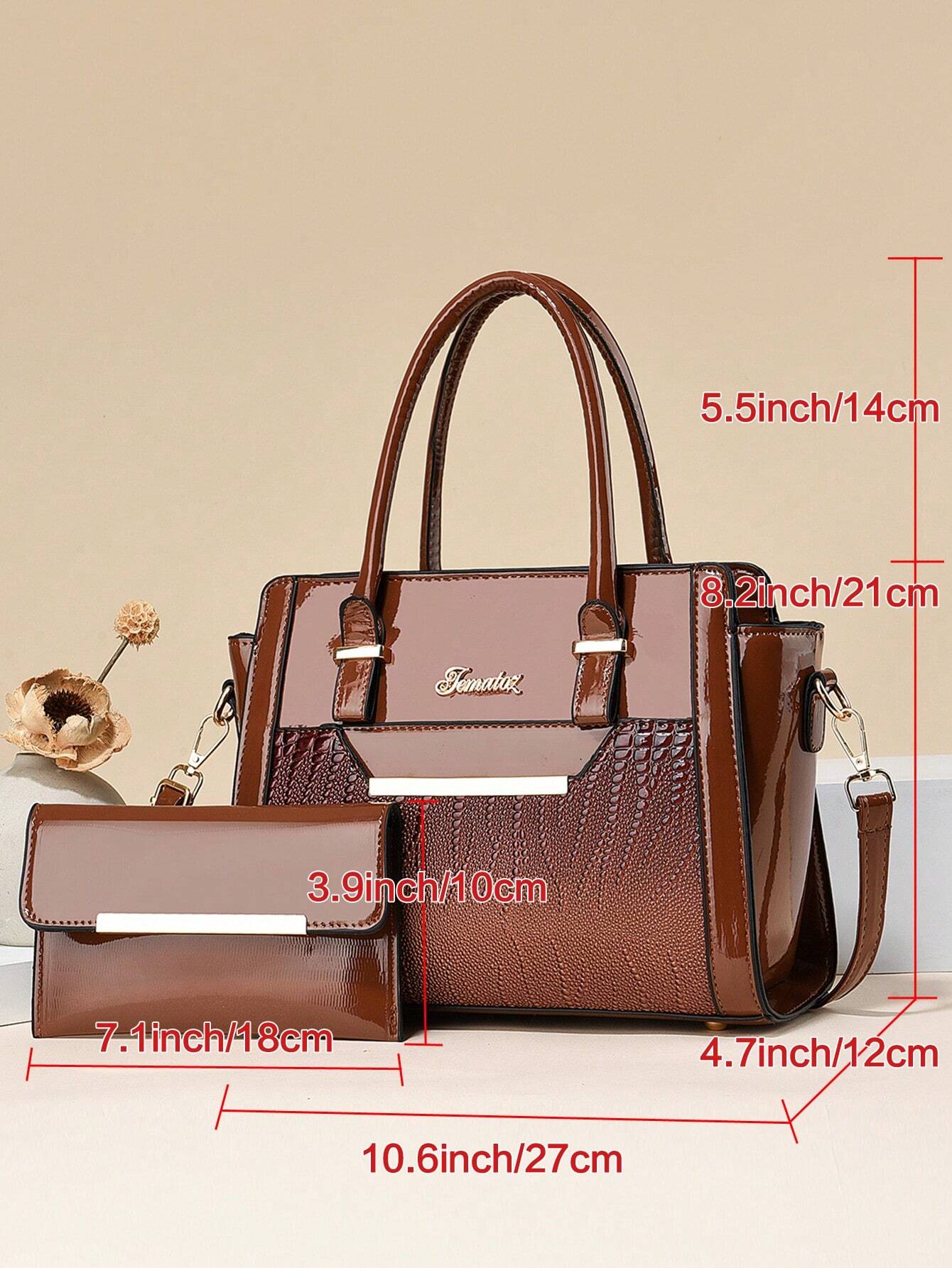 /Set Sac à épaule avec poignée supérieure à la mode, sac à épaule élégant de grande — vue 10