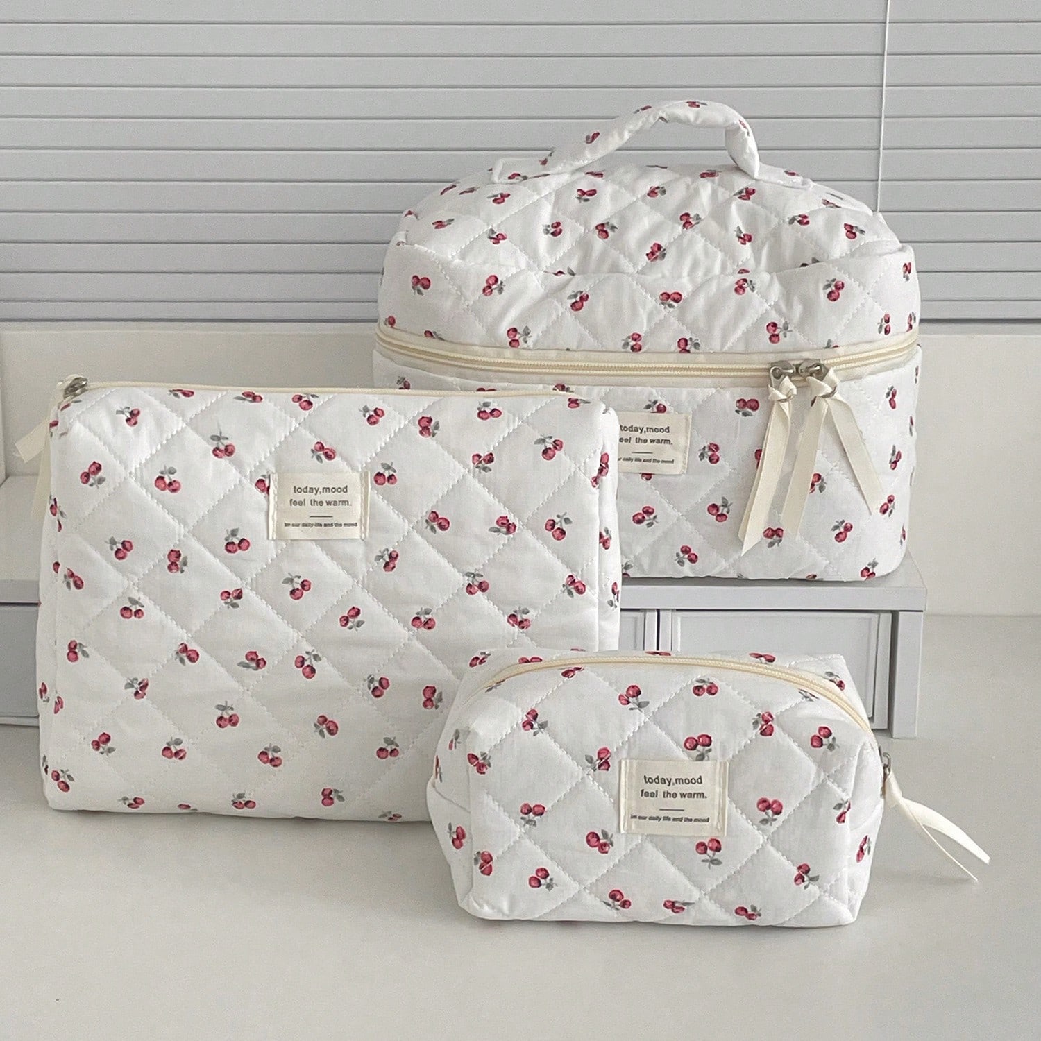 Ensemble de sacs de maquillage, Sac de maquillage matelassé, Ensemble de sacs de — vue 3