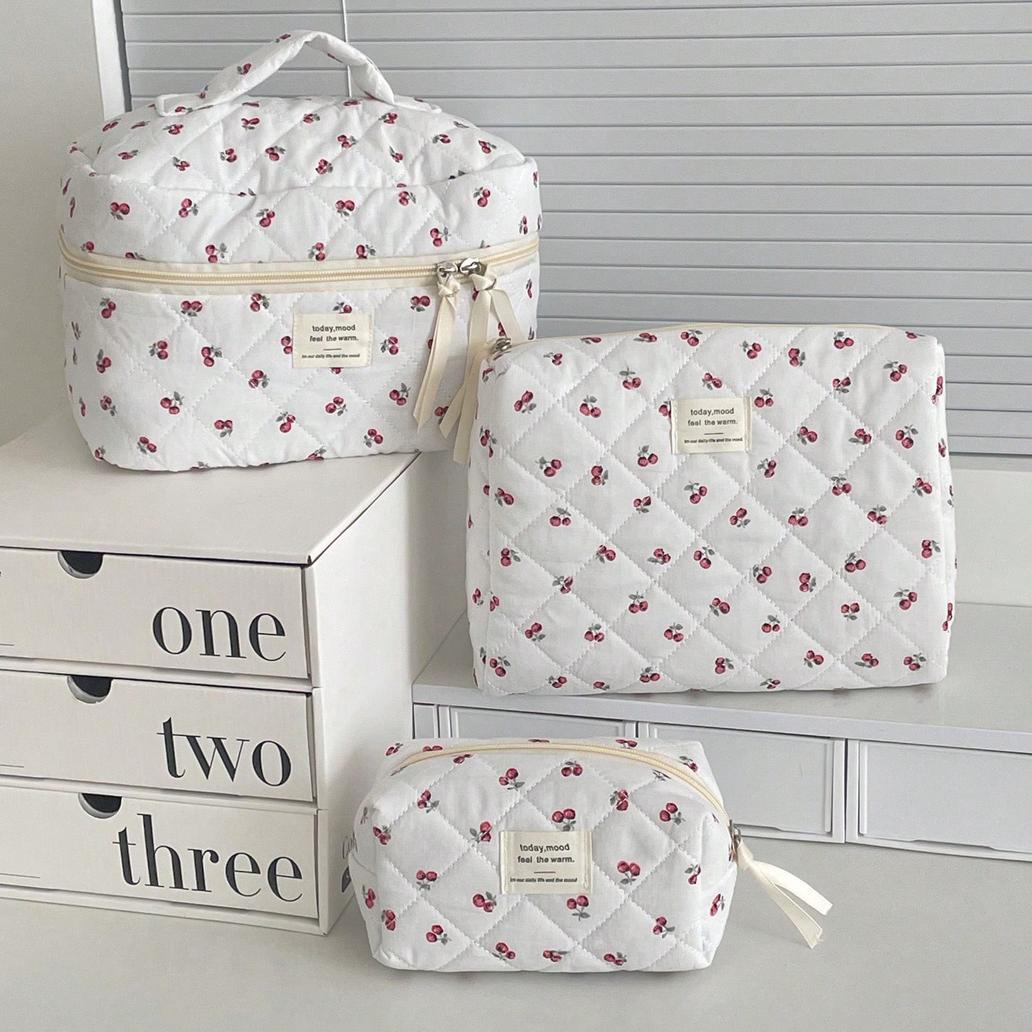 Ensemble de sacs de maquillage, Sac de maquillage matelassé, Ensemble de sacs de — vue 6