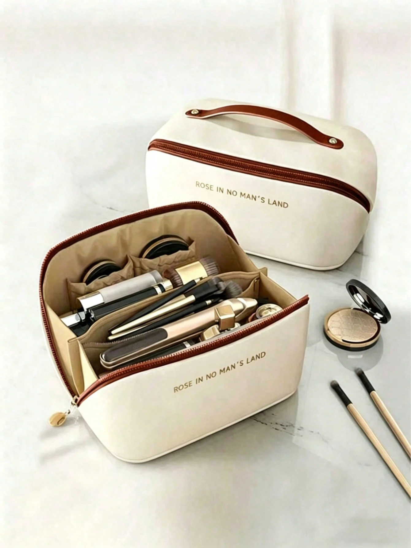 Sac de maquillage de voyage de haute qualité en PU, trousse de maquillage imprimée de — vue 11