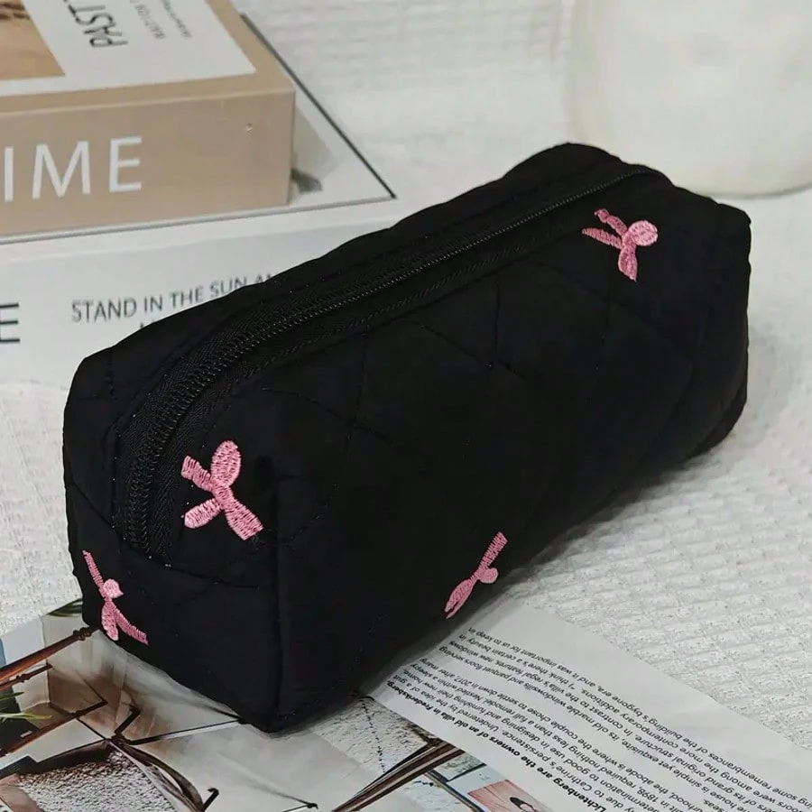 Sac cosmétique matelassé à design nœud, sac à maquillage nœud, organisateur de maquillage — vue 6
