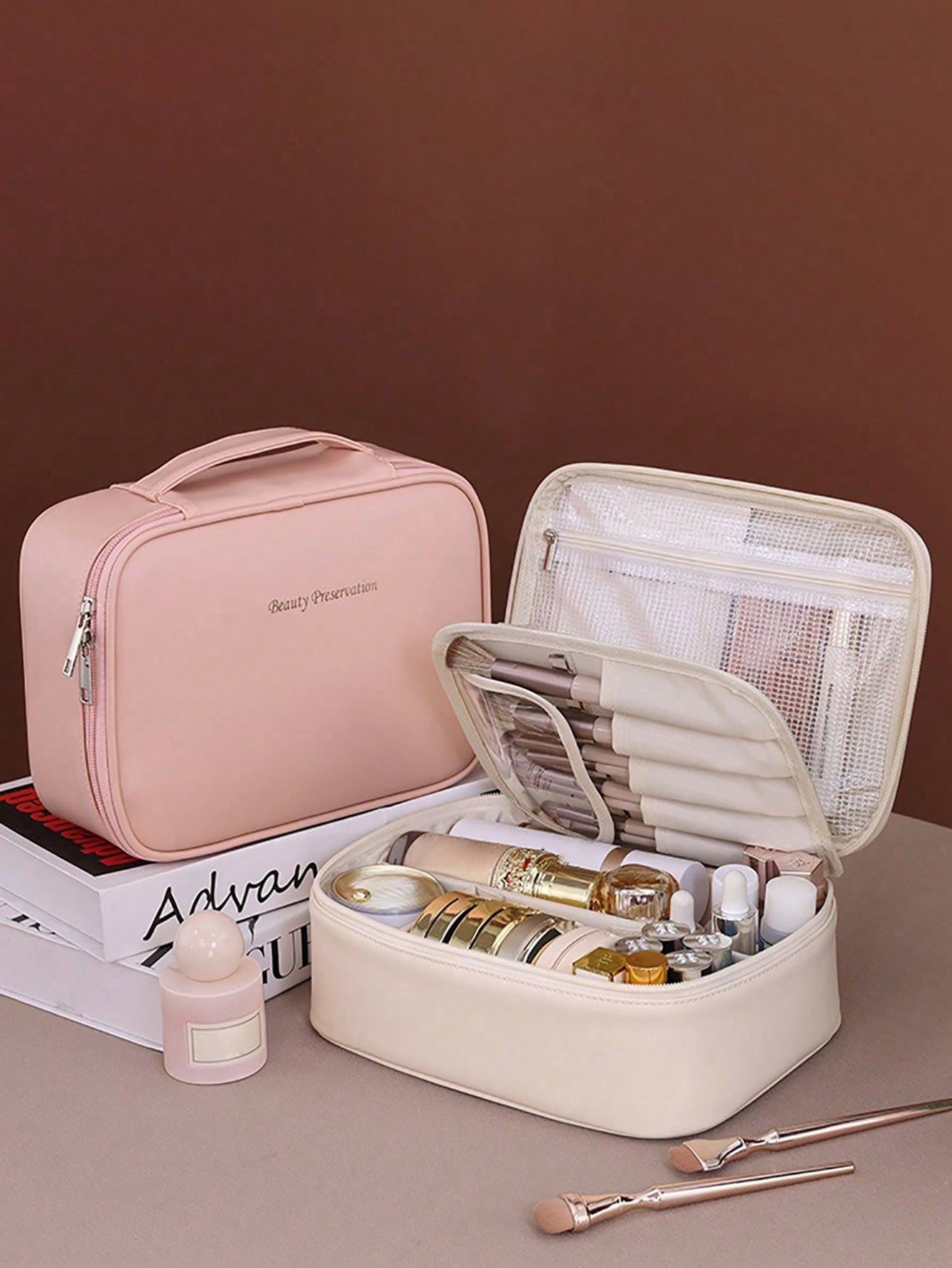 Sac de maquillage de voyage multifonction d'été, sac de rangement cosmétique grande — vue 10