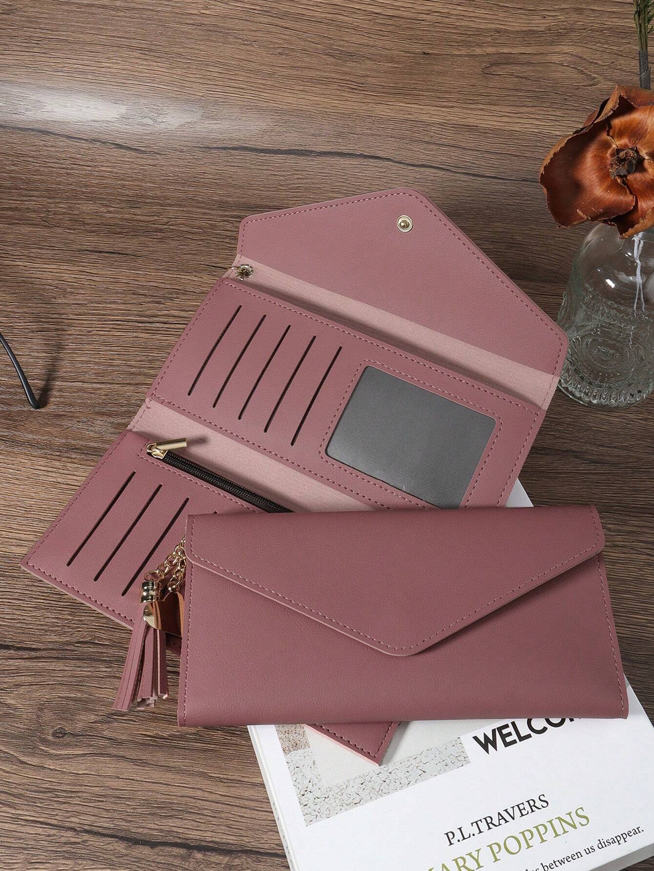 Portefeuille plié pour femmes moderne, élégant, polyvalent, grande capacité, avec — vue 3