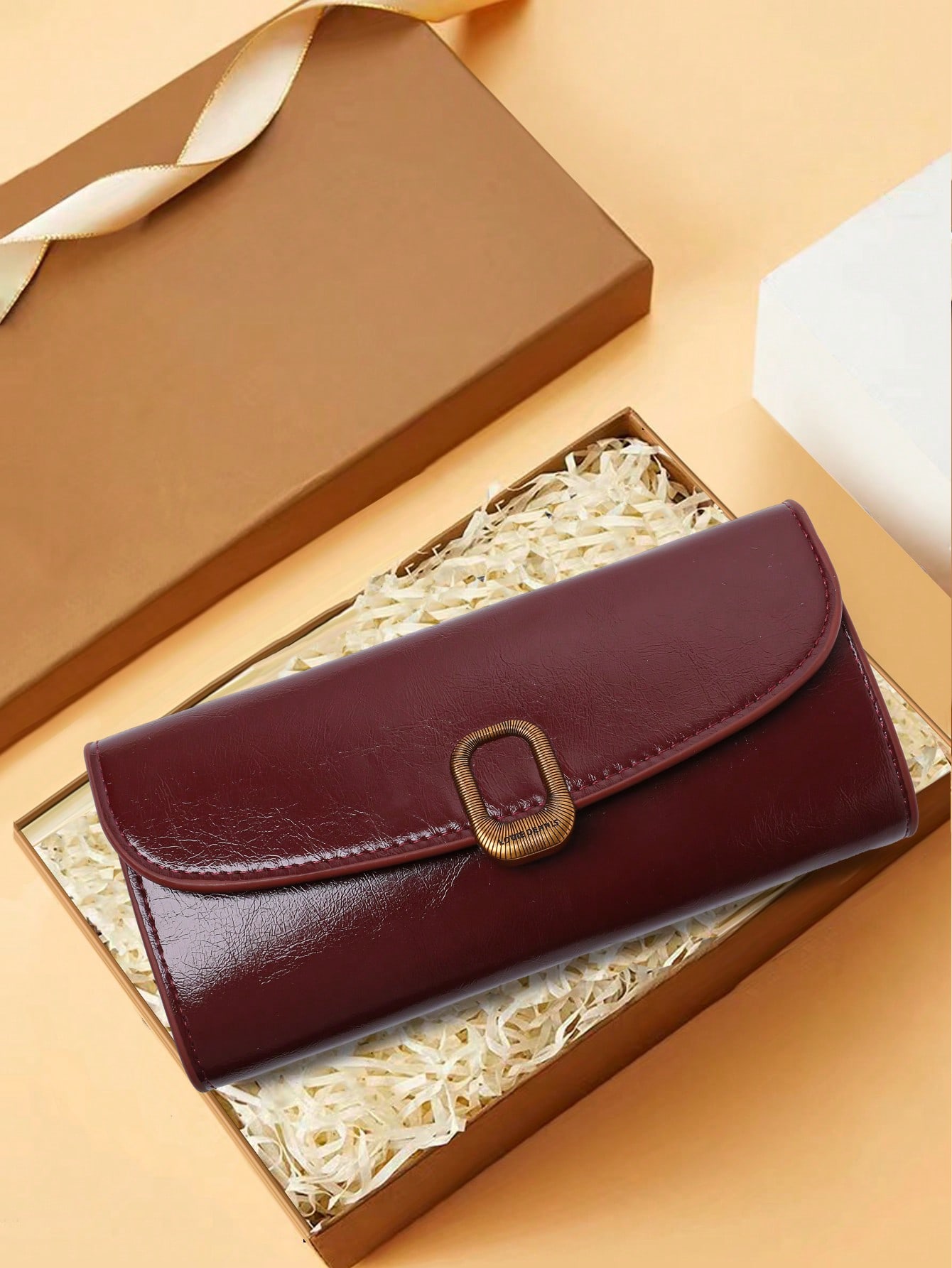 Portefeuille femme rétro à fleurs grande capacité, portefeuille long tri-fold, cadeau — vue 2
