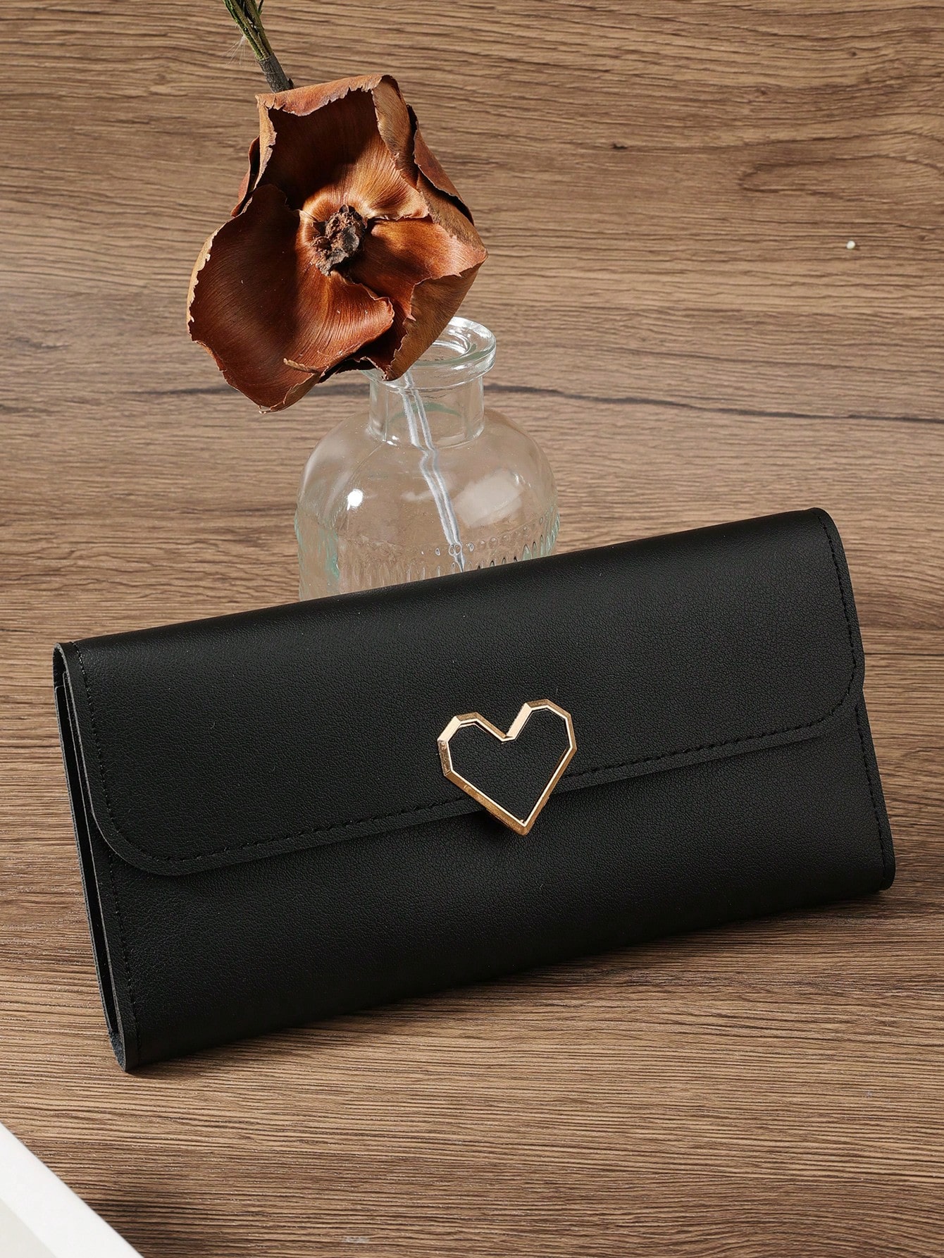 Portefeuille femme moderne pliant, slim, polyvalent, grande capacité, avec porte-cartes — vue 3