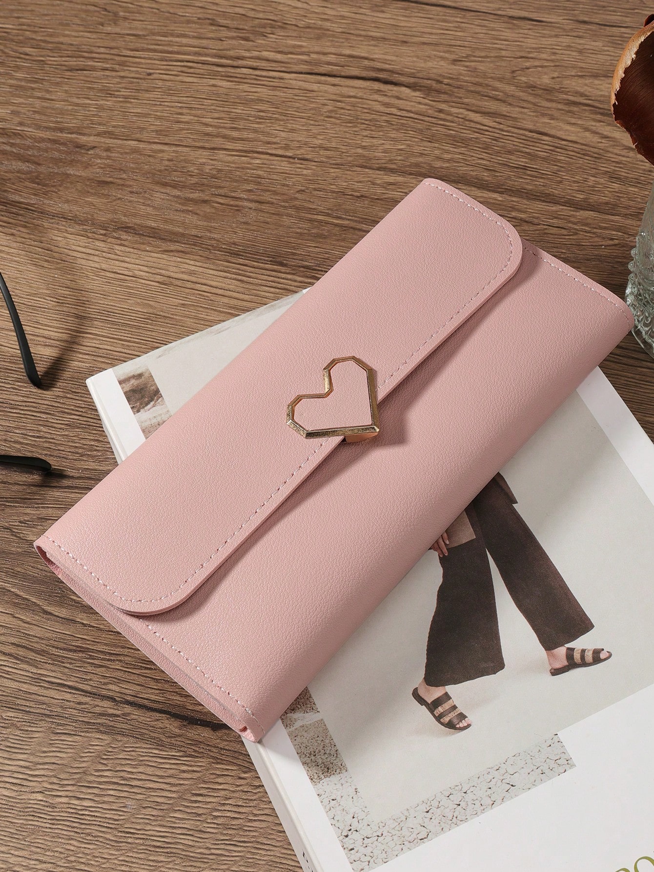 Portefeuille femme moderne pliant, slim, polyvalent, grande capacité, avec porte-cartes — vue 8
