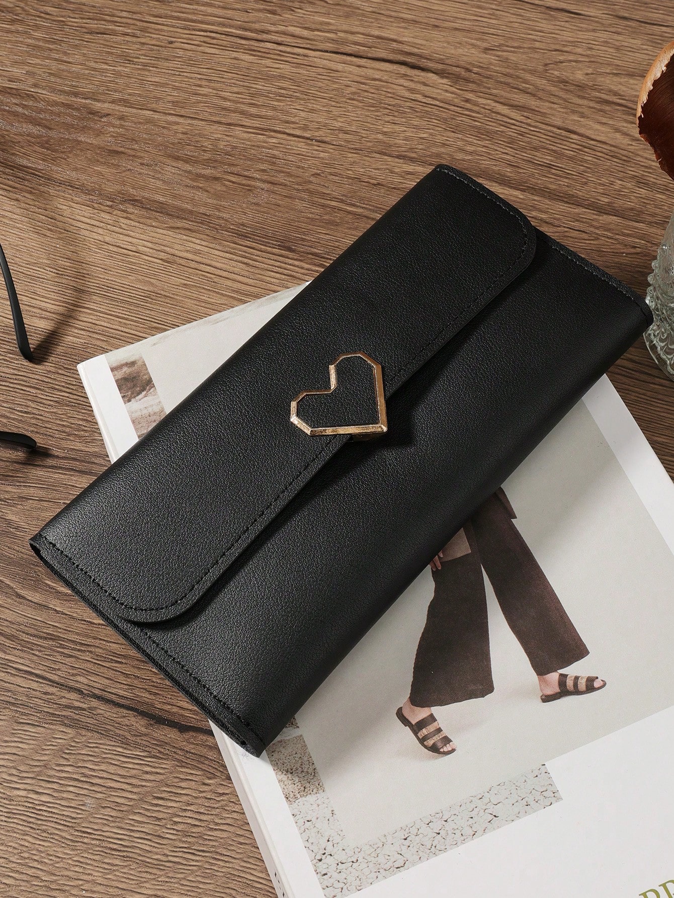 Portefeuille femme moderne pliant, slim, polyvalent, grande capacité, avec porte-cartes — vue 7