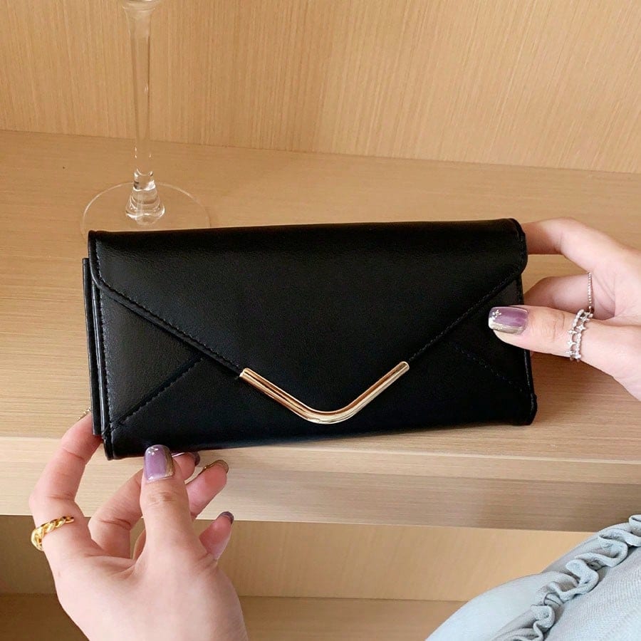 Nouveau portefeuille élégant à fermeture éclair en forme d'enveloppe pour femmes,