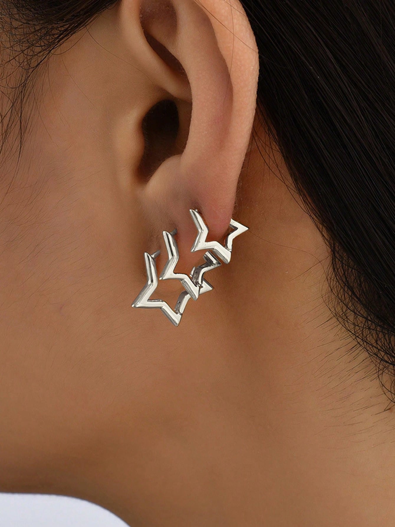 Set de boucles d'oreilles à anneaux en cuivre et zircone simple pour femmes, couples, — vue 2