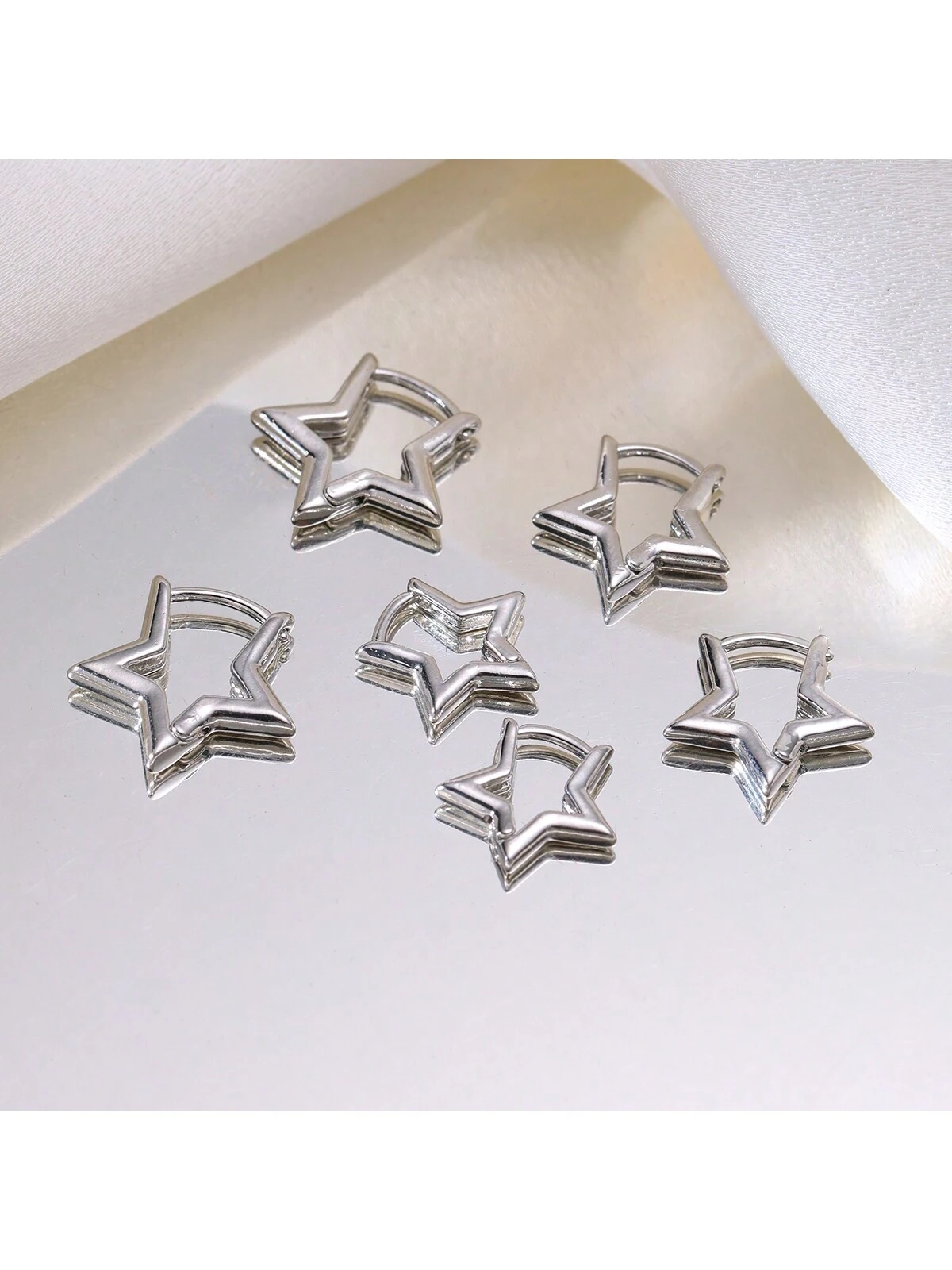 Set de boucles d'oreilles à anneaux en cuivre et zircone simple pour femmes, couples, — vue 5