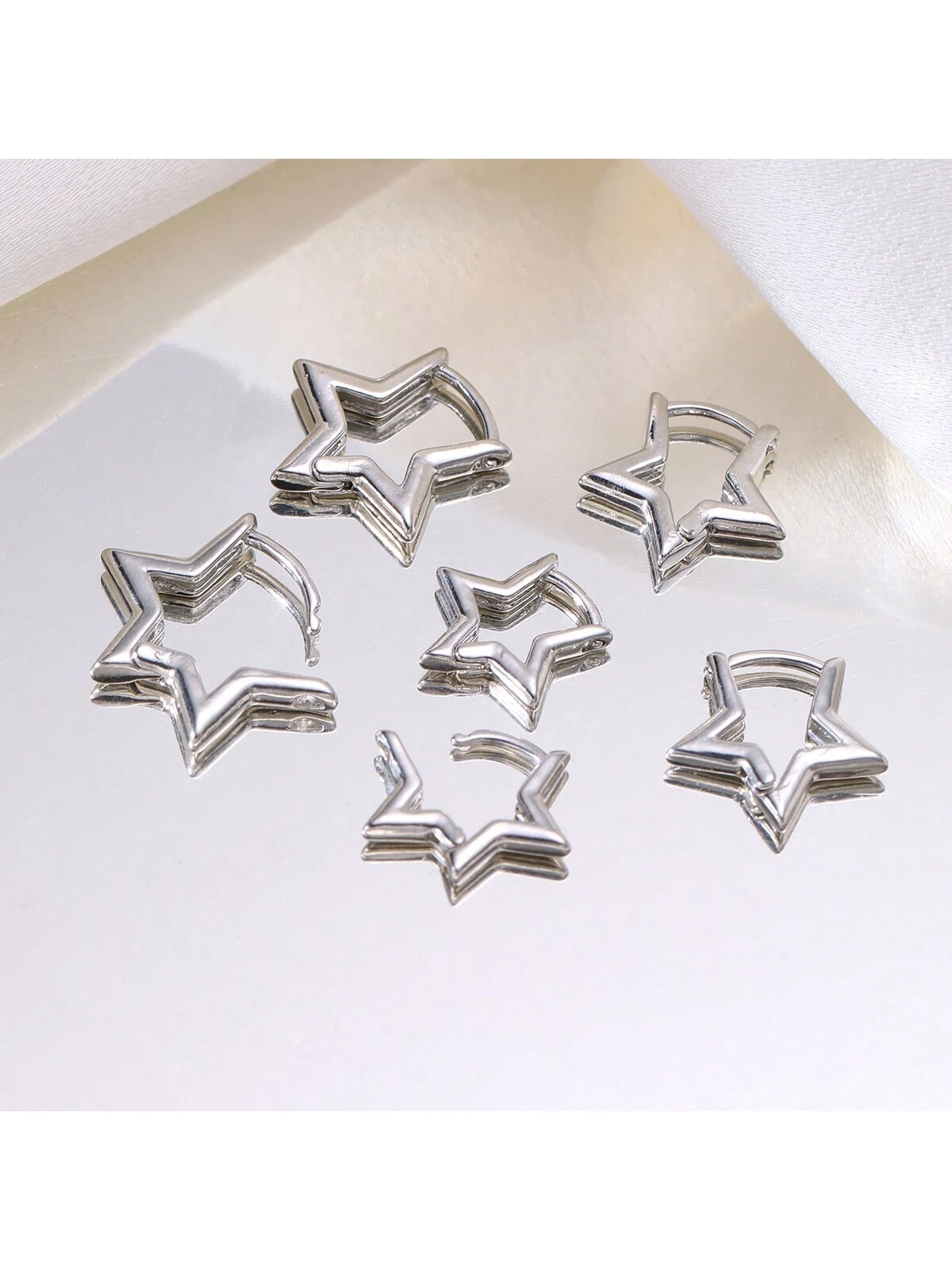 Set de boucles d'oreilles à anneaux en cuivre et zircone simple pour femmes, couples, — vue 8