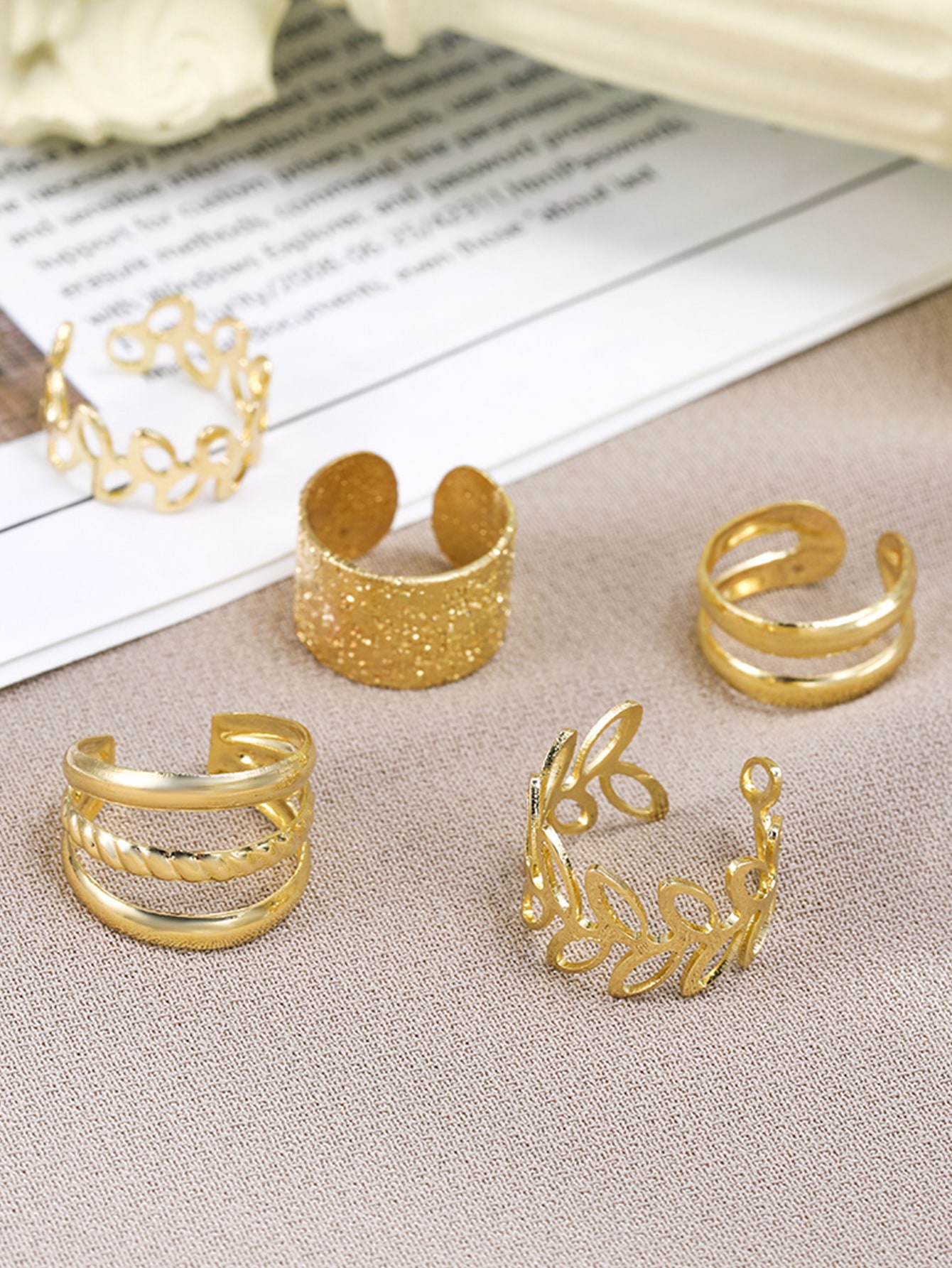 /Set Boucles d'oreilles Clip Mariage Dorées Avancées Boucles d'oreilles Femmes Ensemble — vue 7