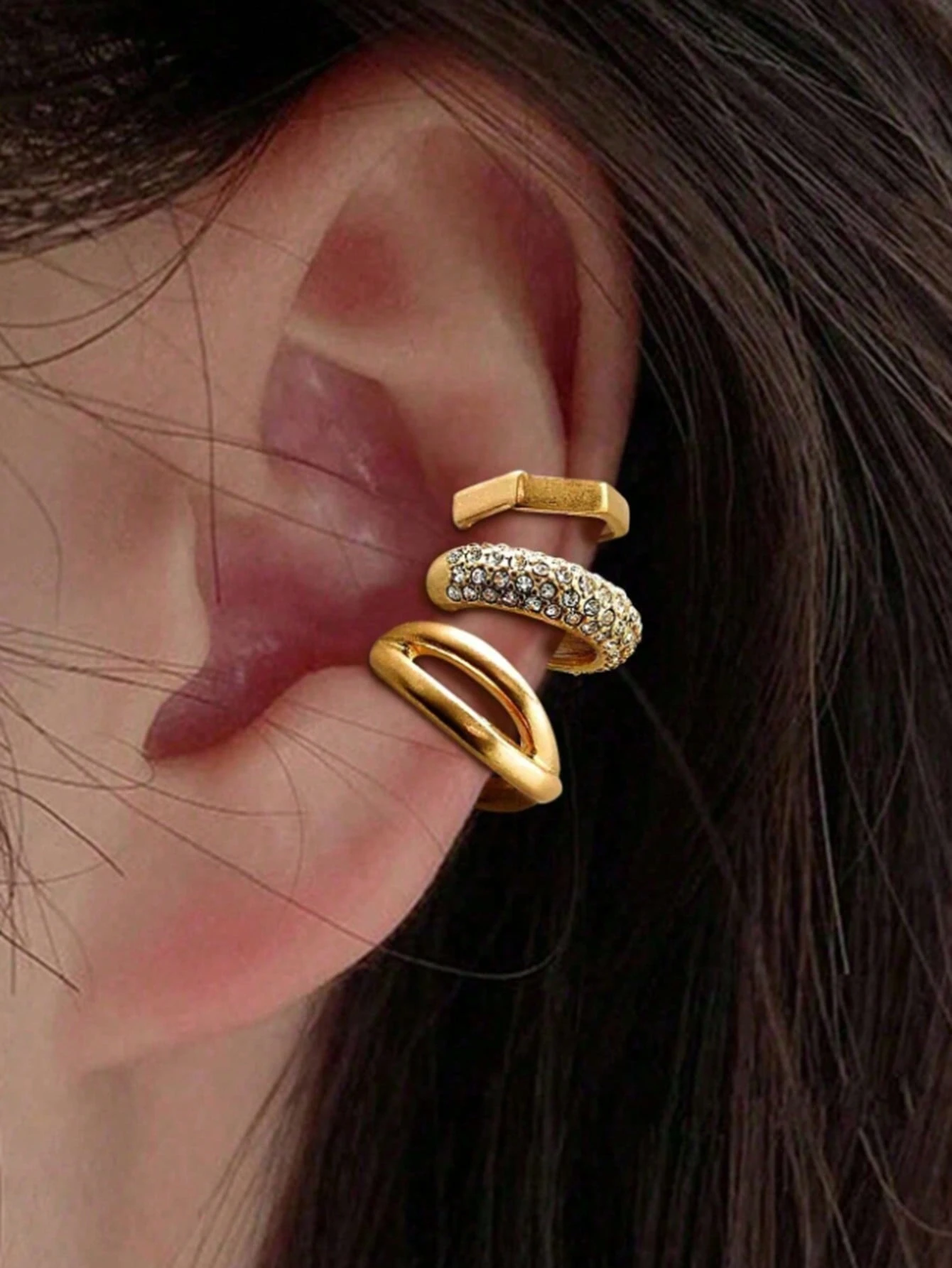 1 paire de boucles d'oreilles vintage uniques pour couple, design de serpent enroulé noir — vue 12