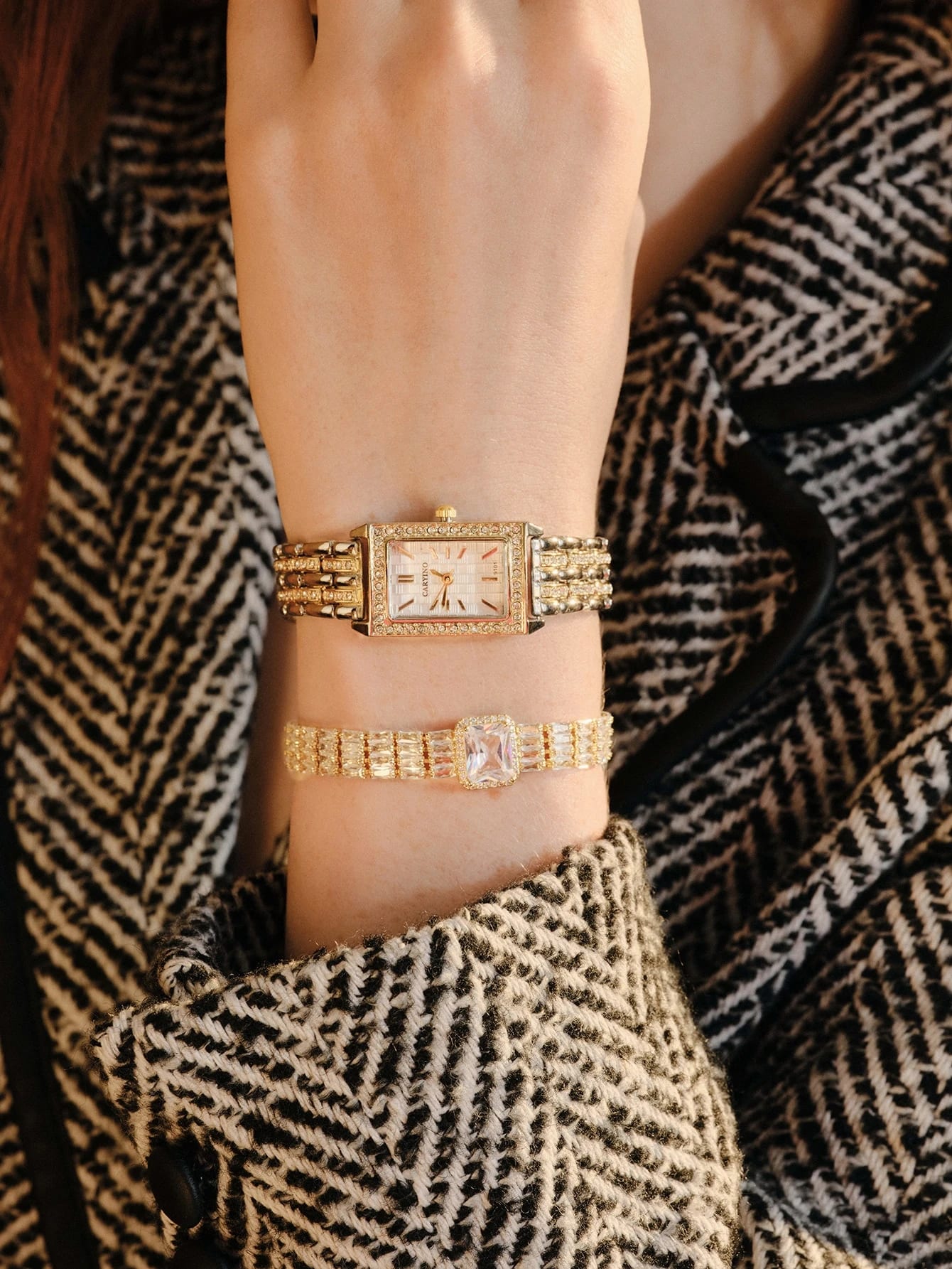 Opalesca 1 pièce Montre-bracelet en diamant de mode élégante et luxueuse pour femme,