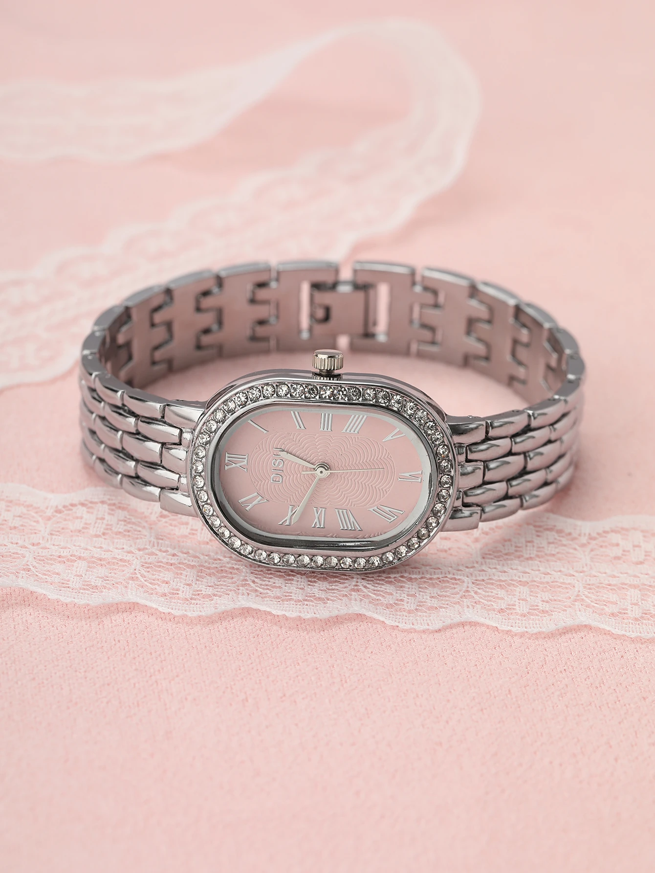 Rylithe 1 pièce Montre à quartz femme avec cadran ovale, bracelet en acier inoxydable