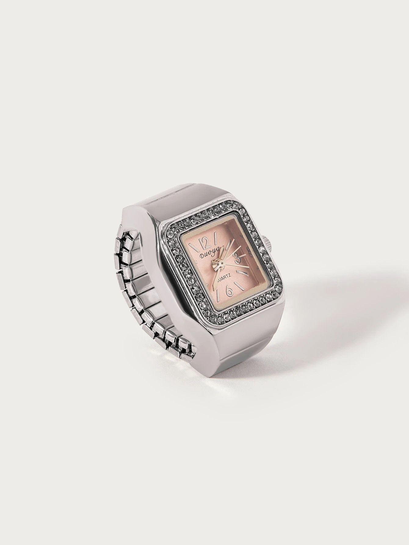 Glisma Nouvelle montre-bague de mode BLINGBLING, design carré minimaliste et unique avec — vue 4