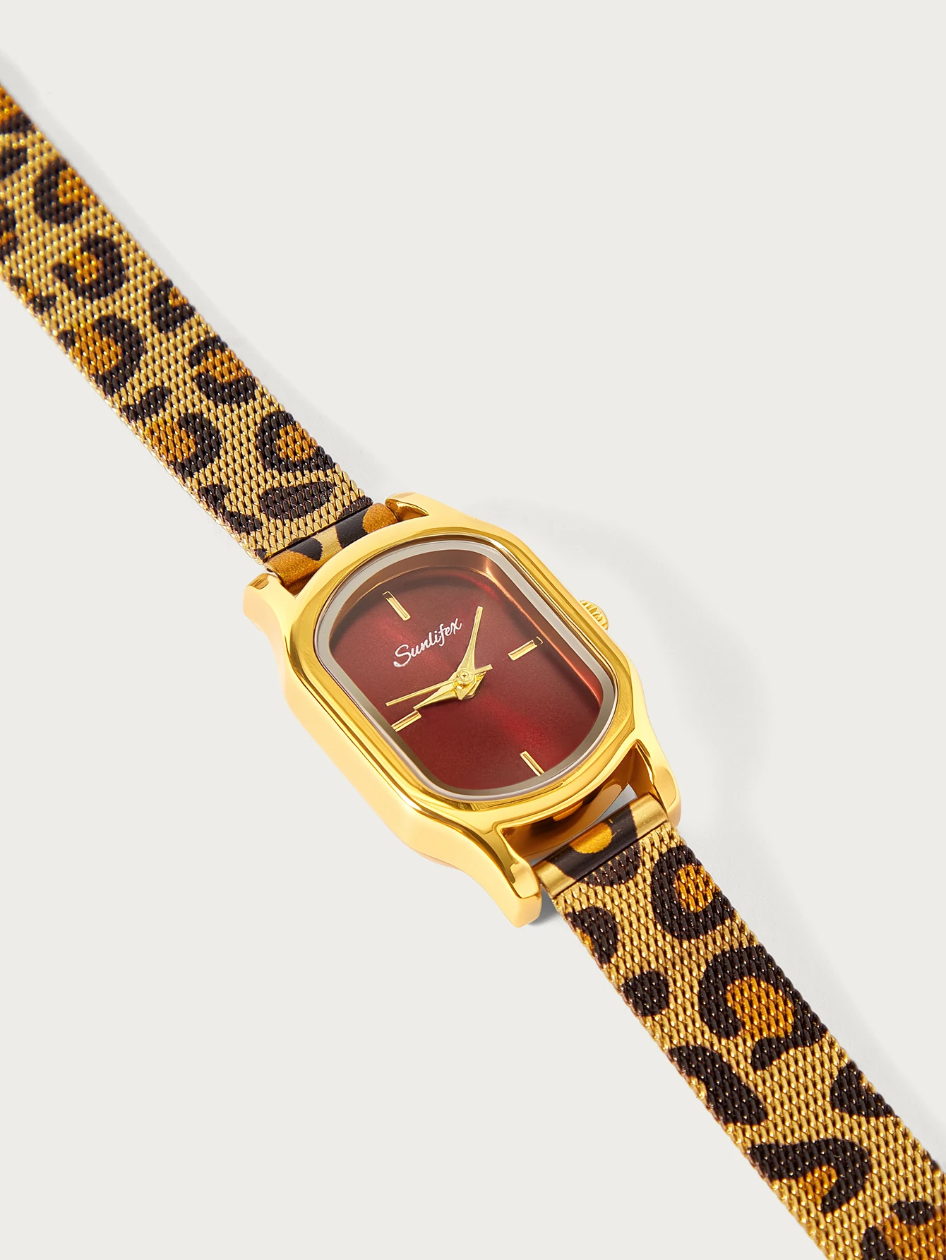 Glisma 1 pièce Montre à quartz pour femme style vintage ovale avec bracelet en bambou — vue 7
