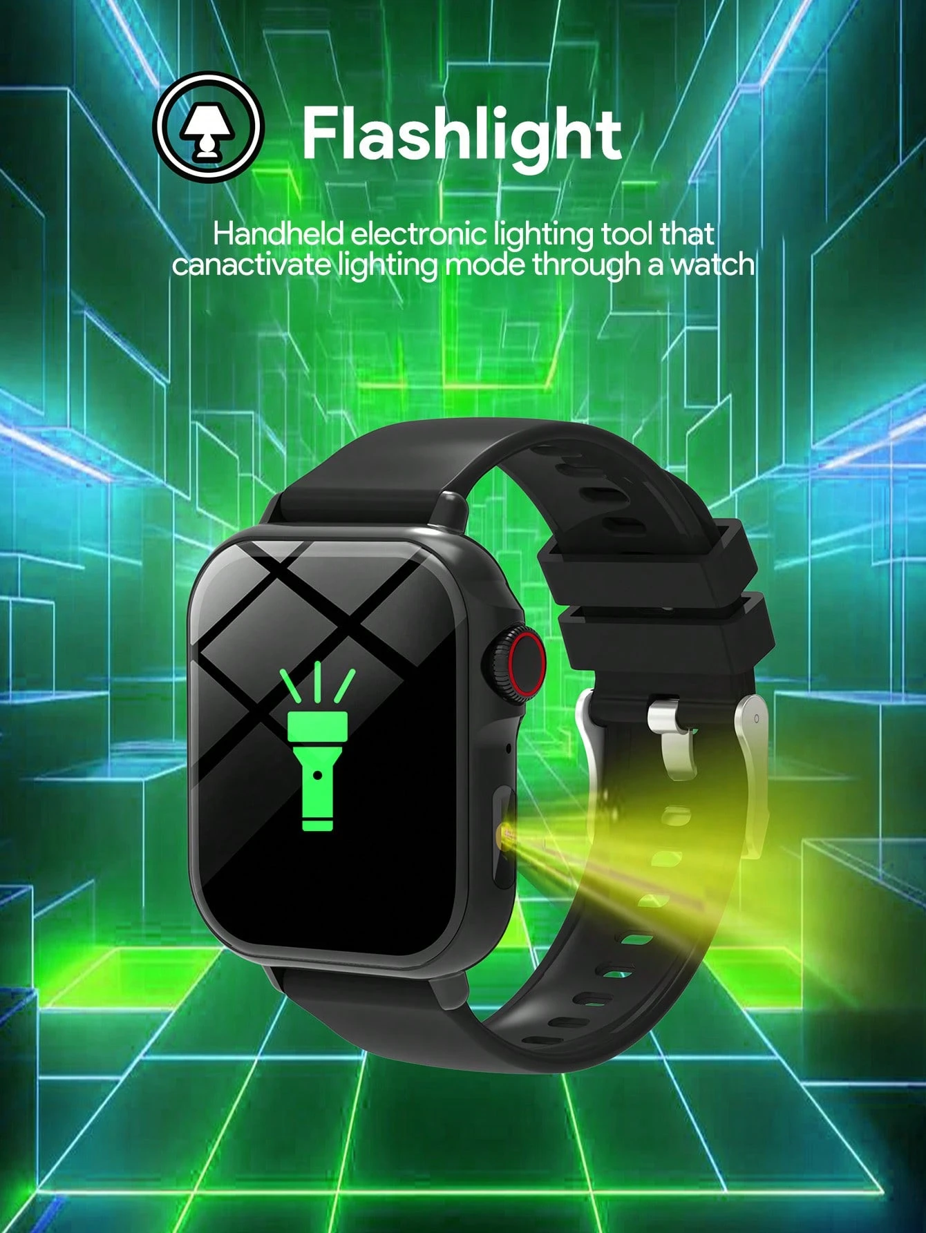 Teckwe Montre connectée avec lampe de poche, suivi de la condition physique avec moniteur — vue 2
