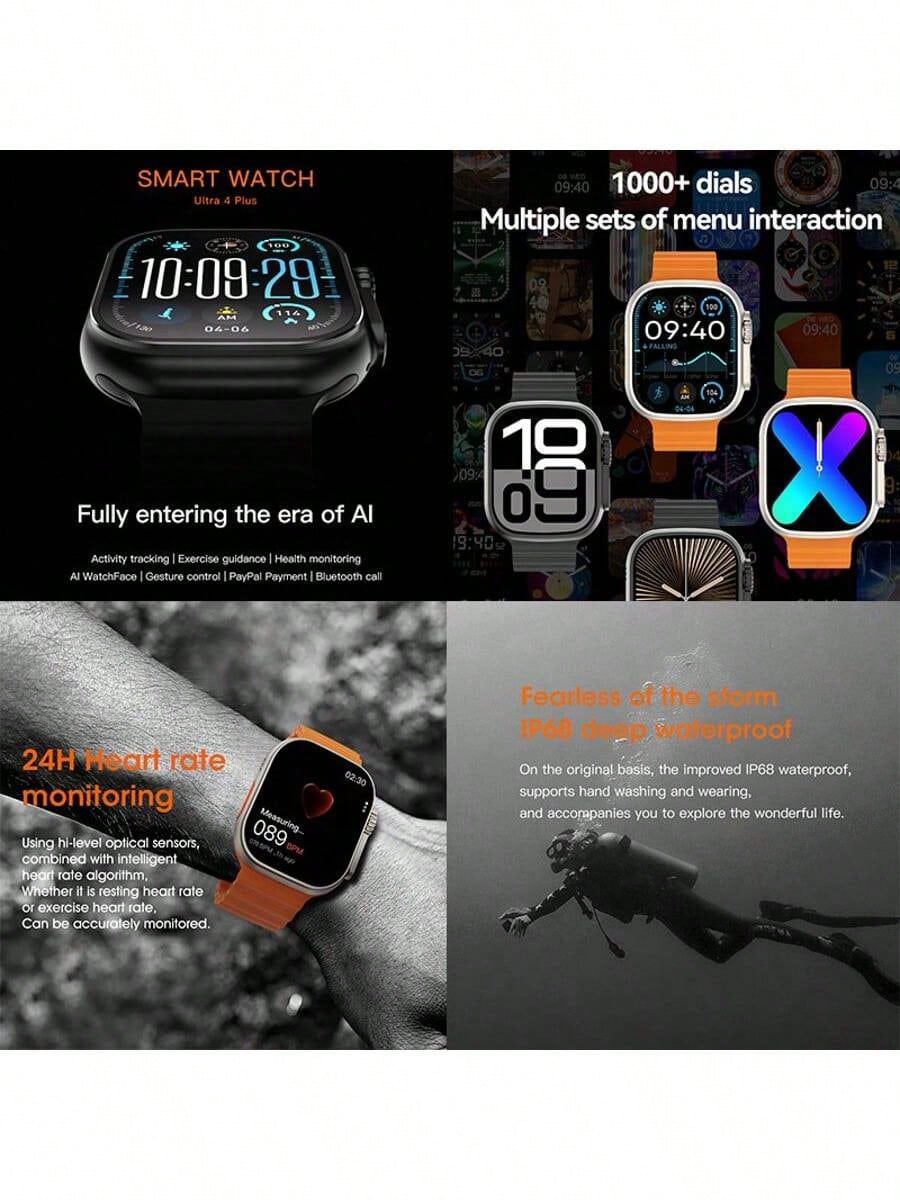 Montre intelligente à commande vocale IA - Assistant IA multifonctionnel + Santé . — vue 8