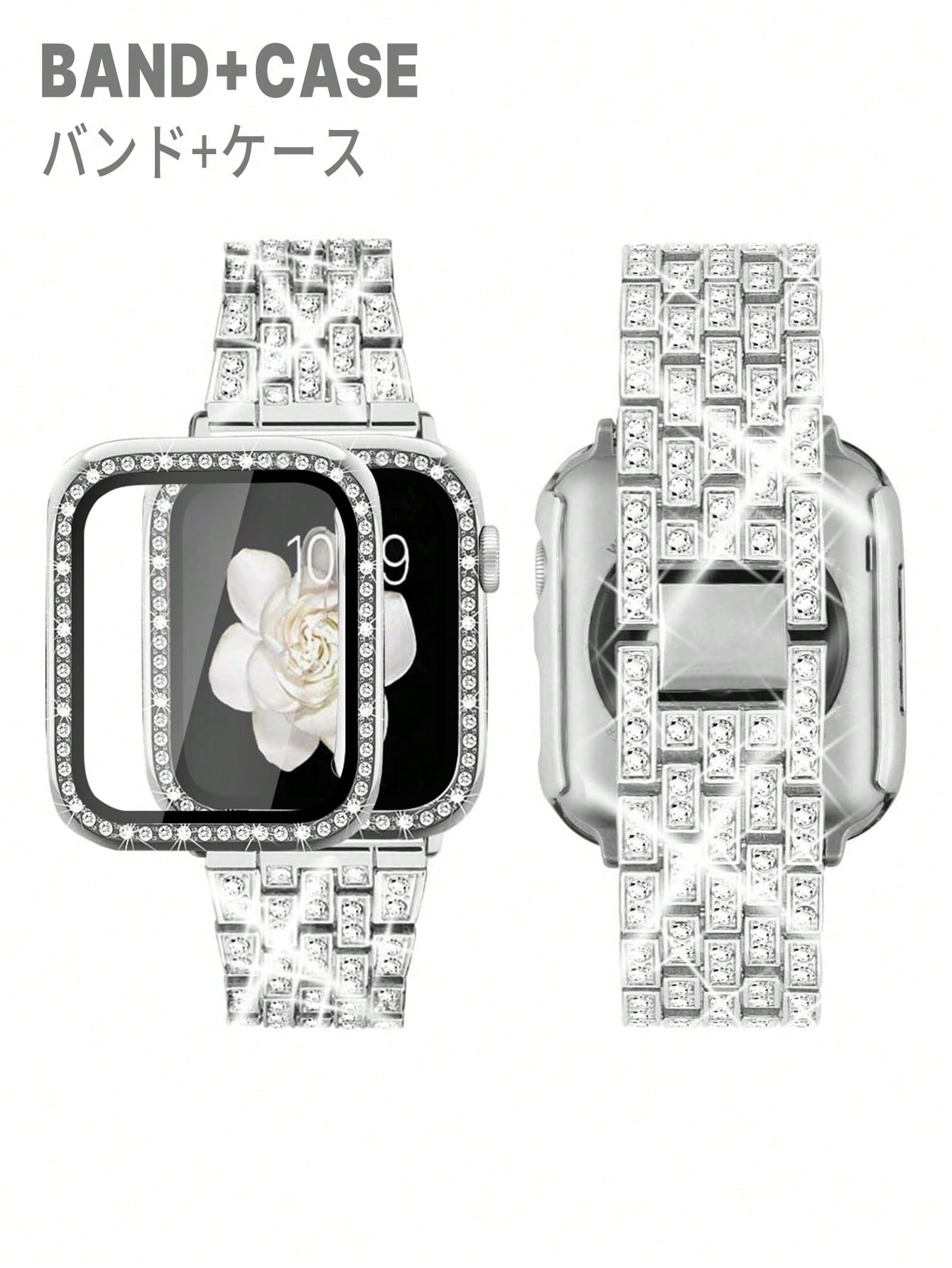Bracelet de montre en métal or rose avec diamants, élégant et luxueux, avec boîtier or — vue 6