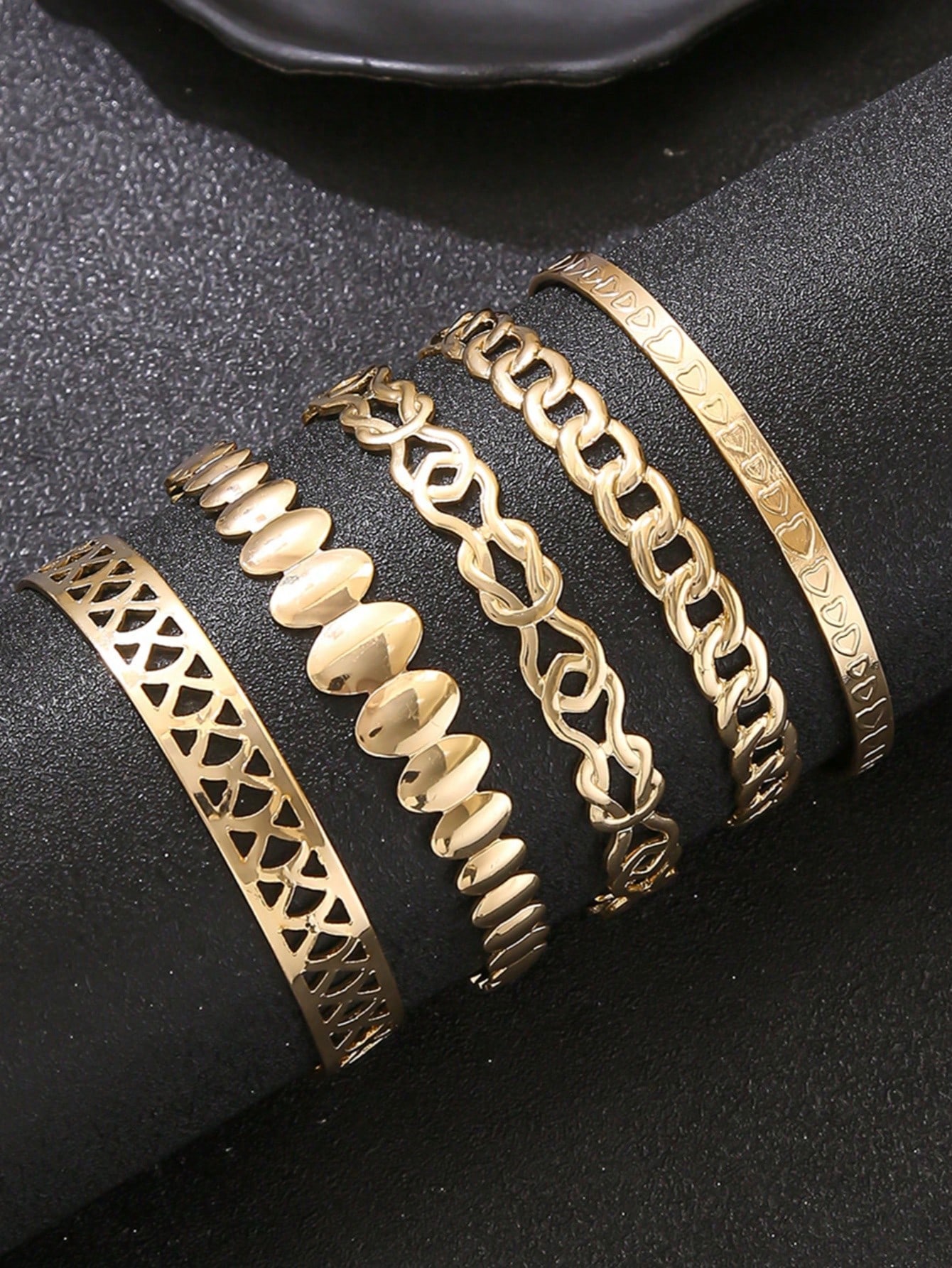 /Set Bracelet chaîne minimaliste européen et américain, Bracelet ouvert à nœud mélangé — vue 4