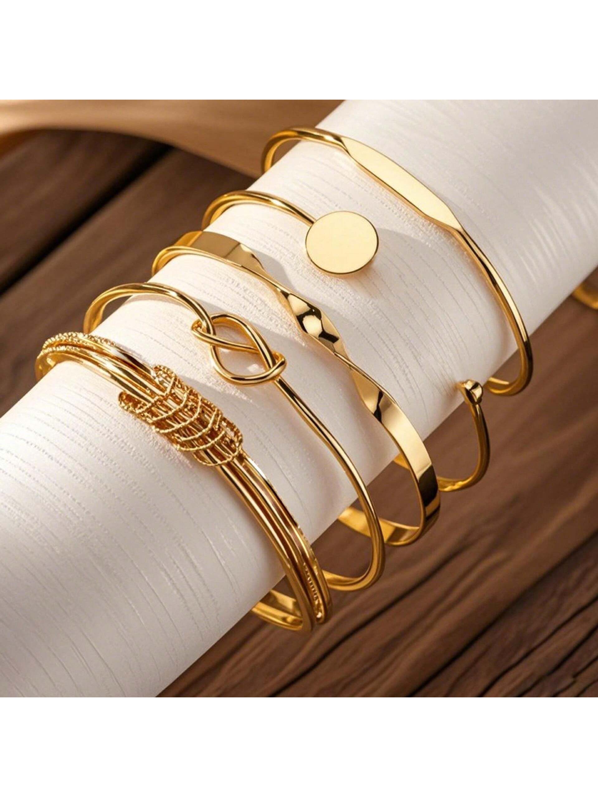 /Set Bracelet chaîne minimaliste européen et américain, Bracelet ouvert à nœud mélangé — vue 7