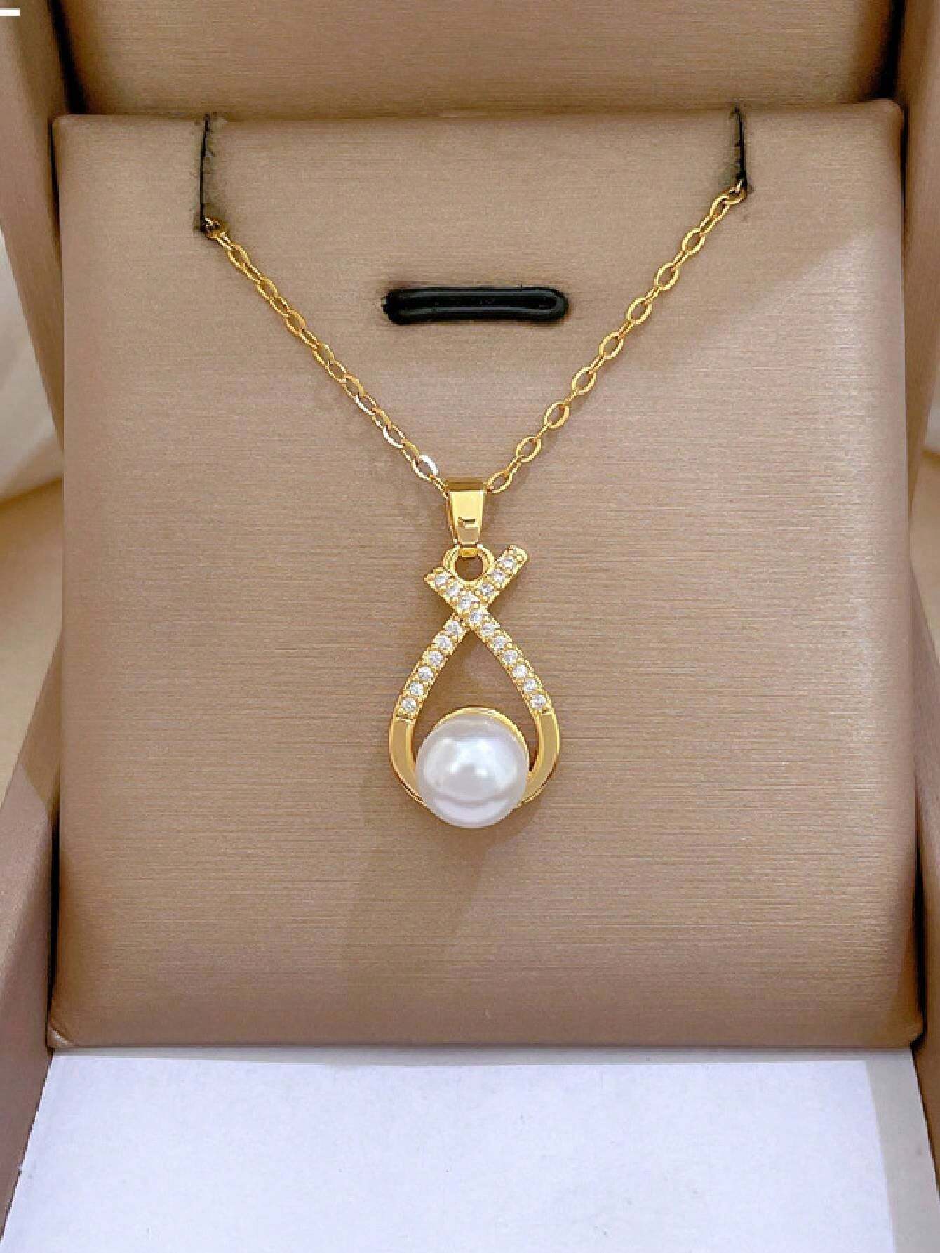 1 Set Collier et Boucles d'Oreilles en Acier Inoxydable avec Chaîne, Pendentif Goutte — vue 10