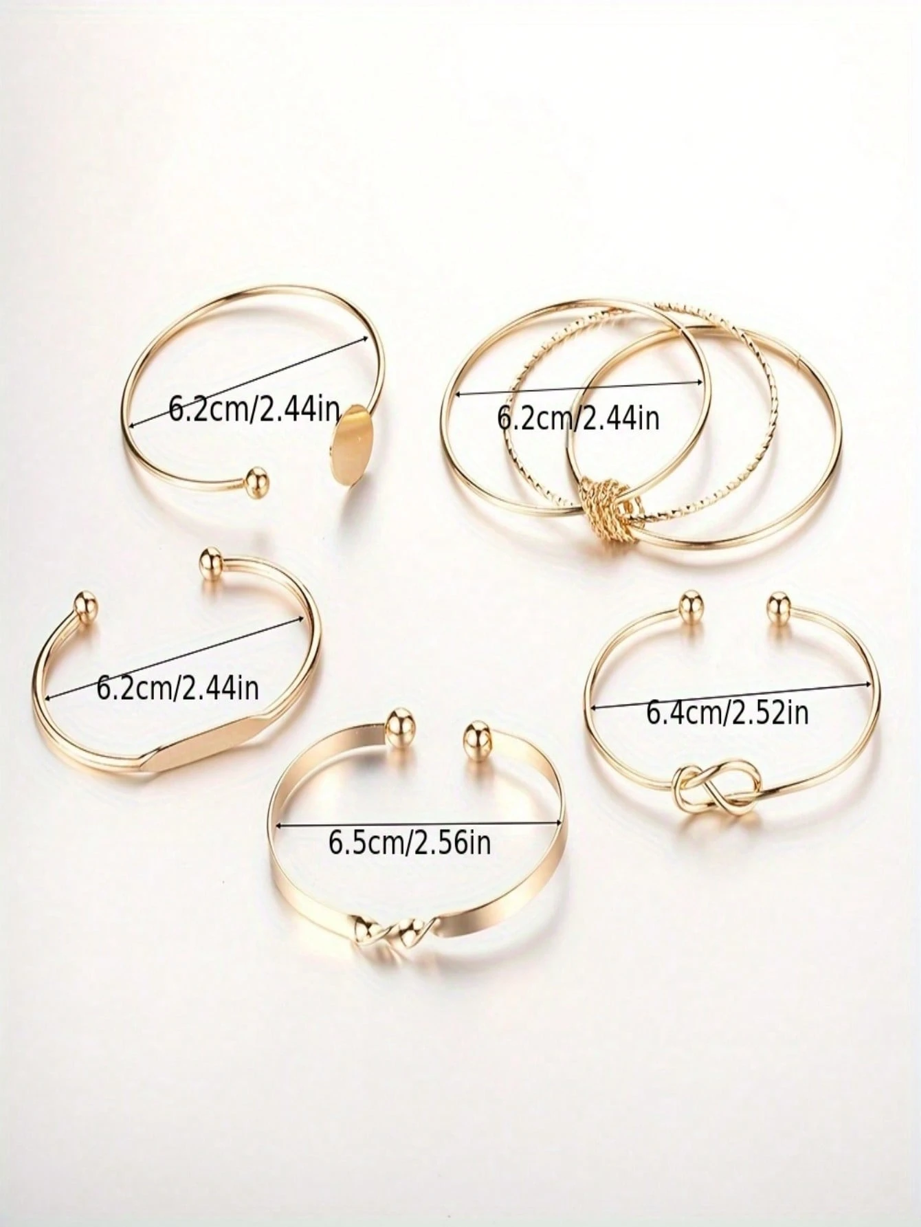 /Set Bracelet chaîne minimaliste européen et américain, Bracelet ouvert à nœud mélangé — vue 10