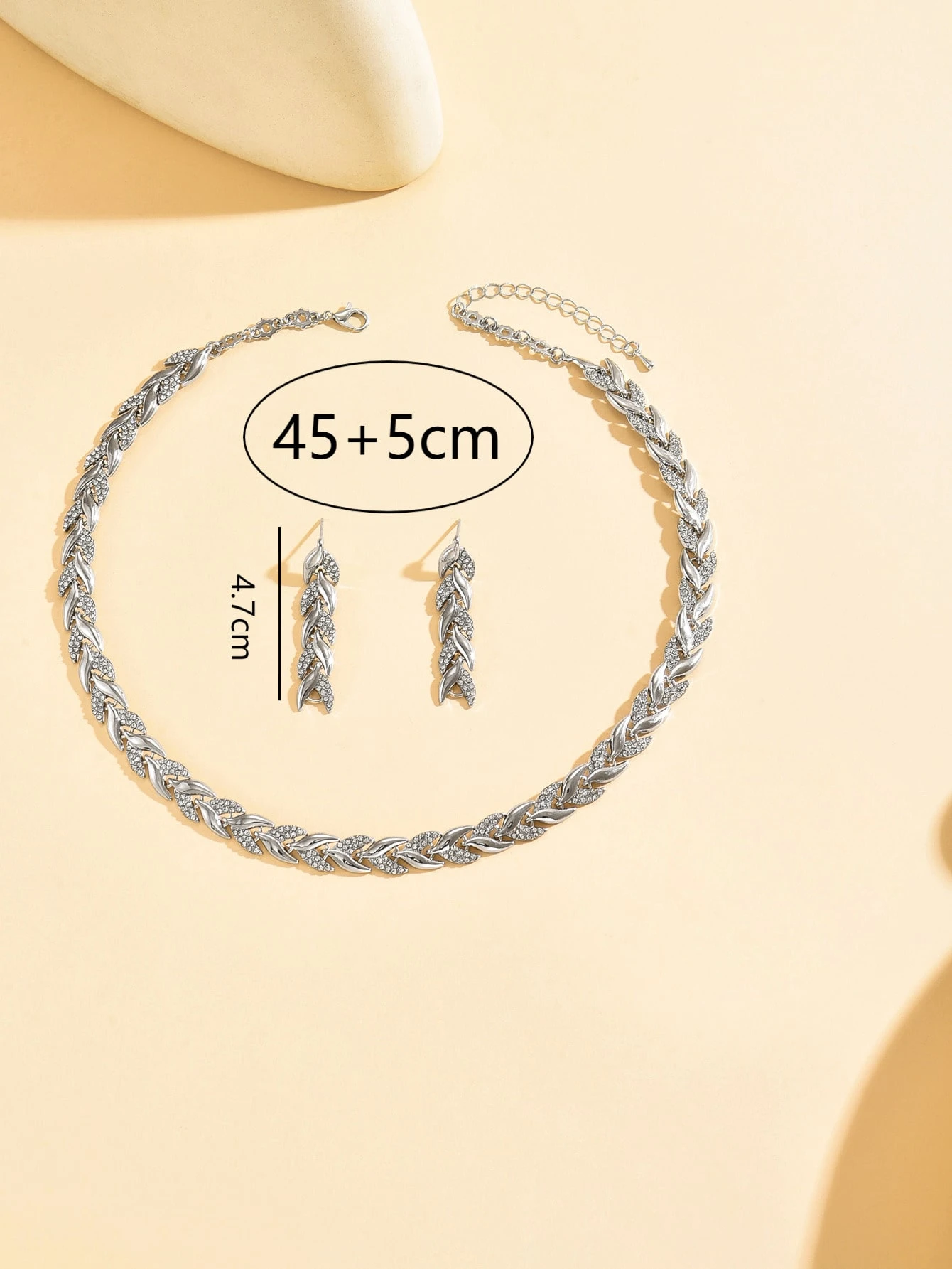 1 ensemble bracelet et collier liés en cristal or rose, bijou élégant et pour femme, — vue 11