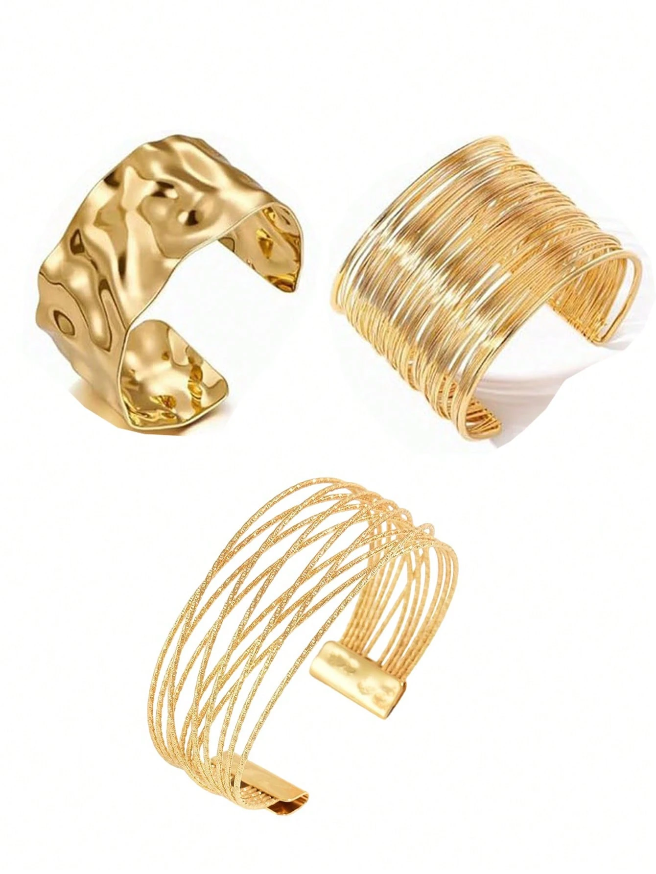 1-3 pièces Bracelet Manchette Ouvert Minimaliste Pour Femmes — vue 2
