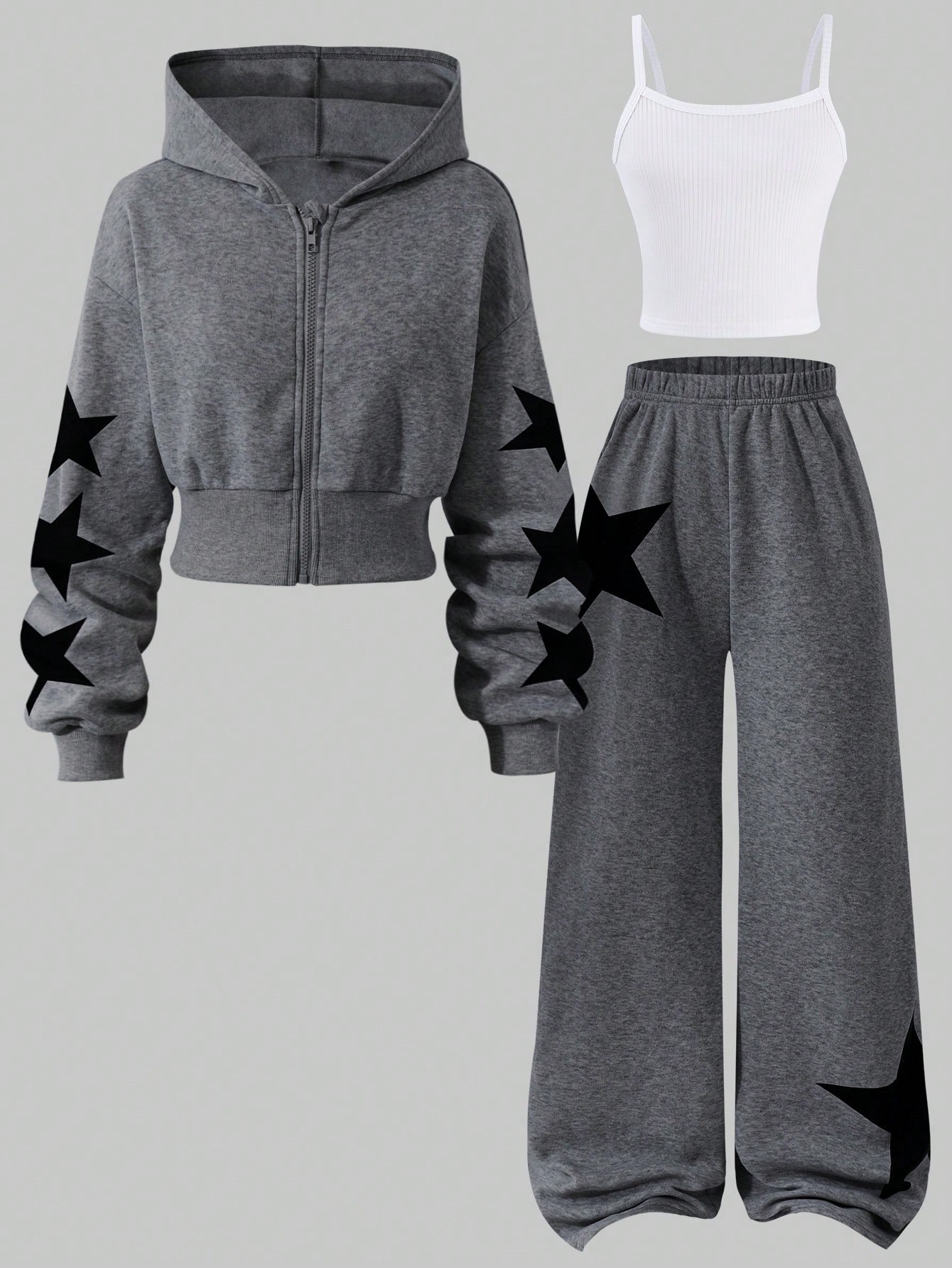 Sweat-shirt à capuche zippé pour adolescentes, manches longues, col rond, doublure — vue 5
