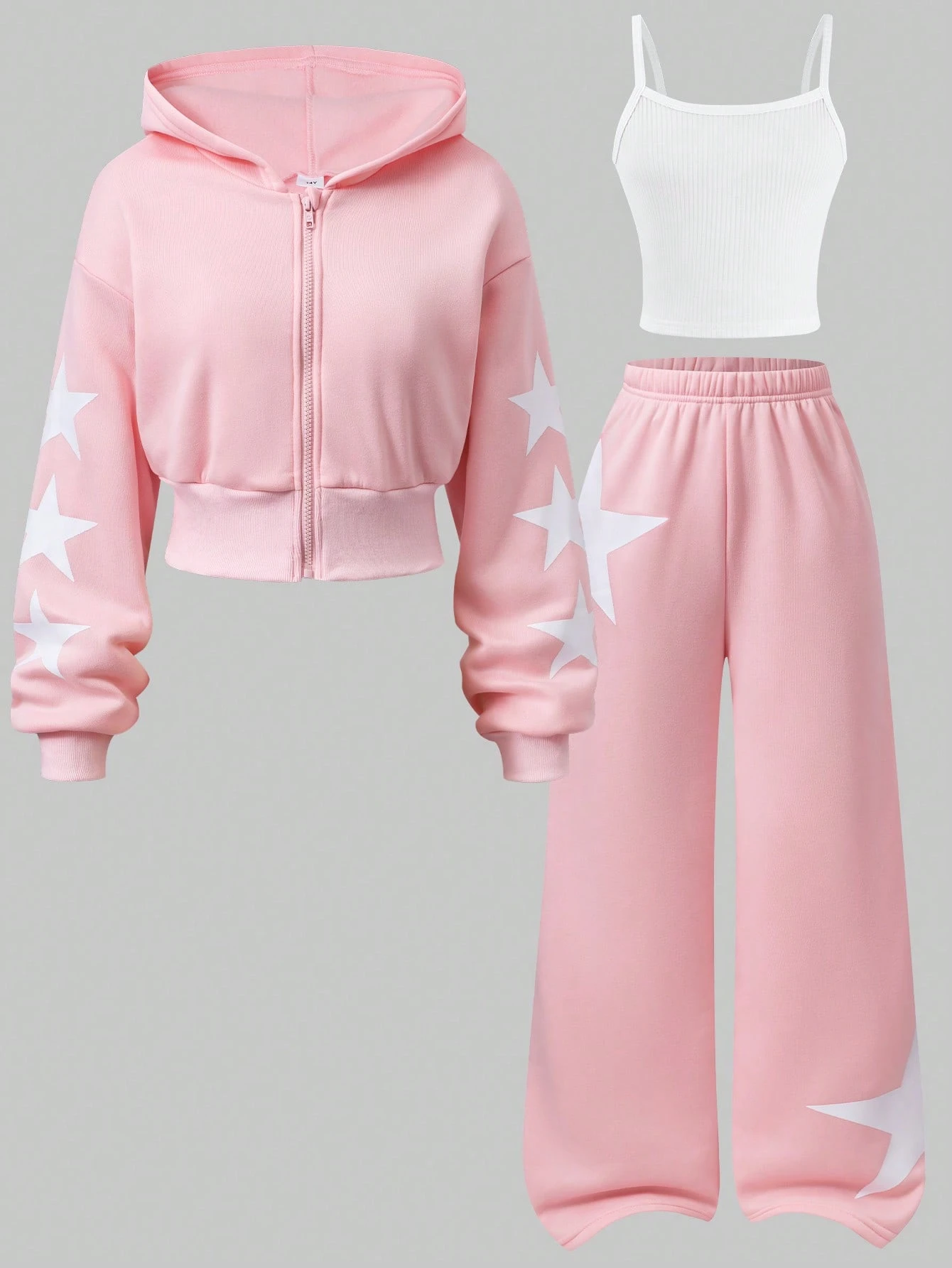 Sweat-shirt à capuche zippé pour adolescentes, manches longues, col rond, doublure — vue 8
