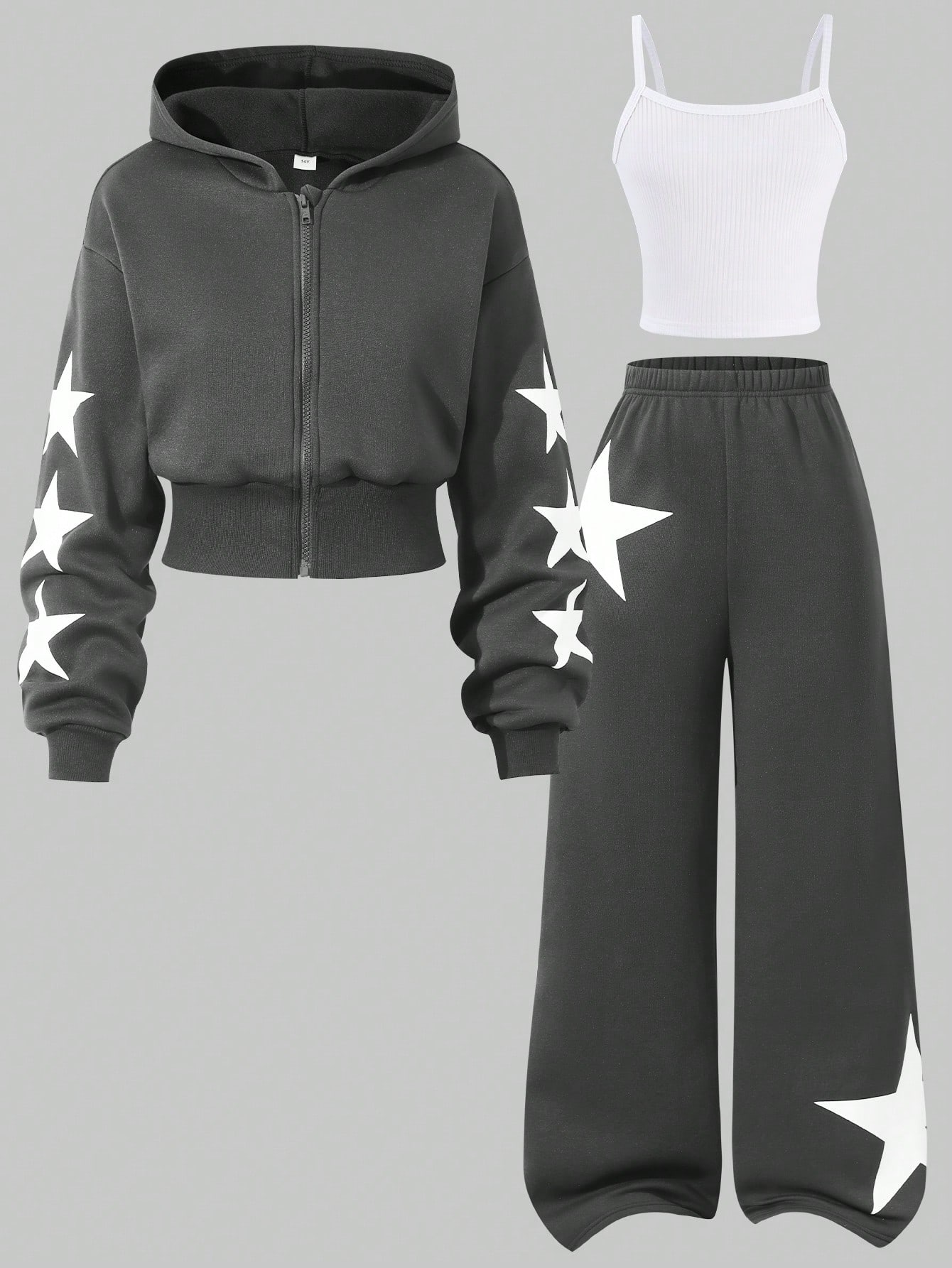Sweat-shirt à capuche zippé pour adolescentes, manches longues, col rond, doublure — vue 7