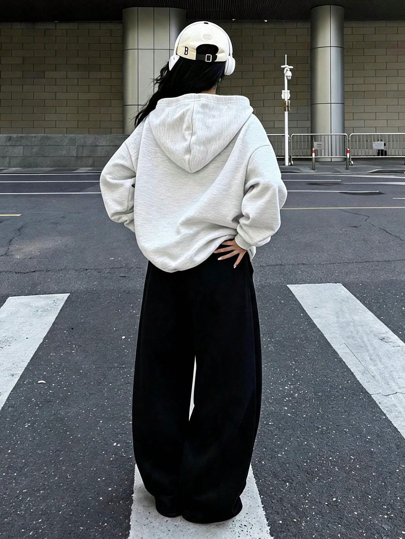 Ensemble 2 pièces pour adolescentes, sweat-shirt à capuche imprimé polyvalent + pantalon — vue 4
