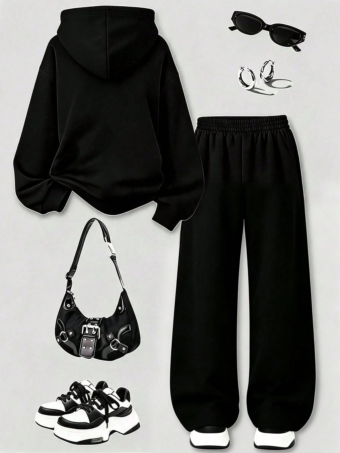 Ensemble 2 pièces sweat-shirt à capuche zippé + pantalon long décontracté pour — vue 6
