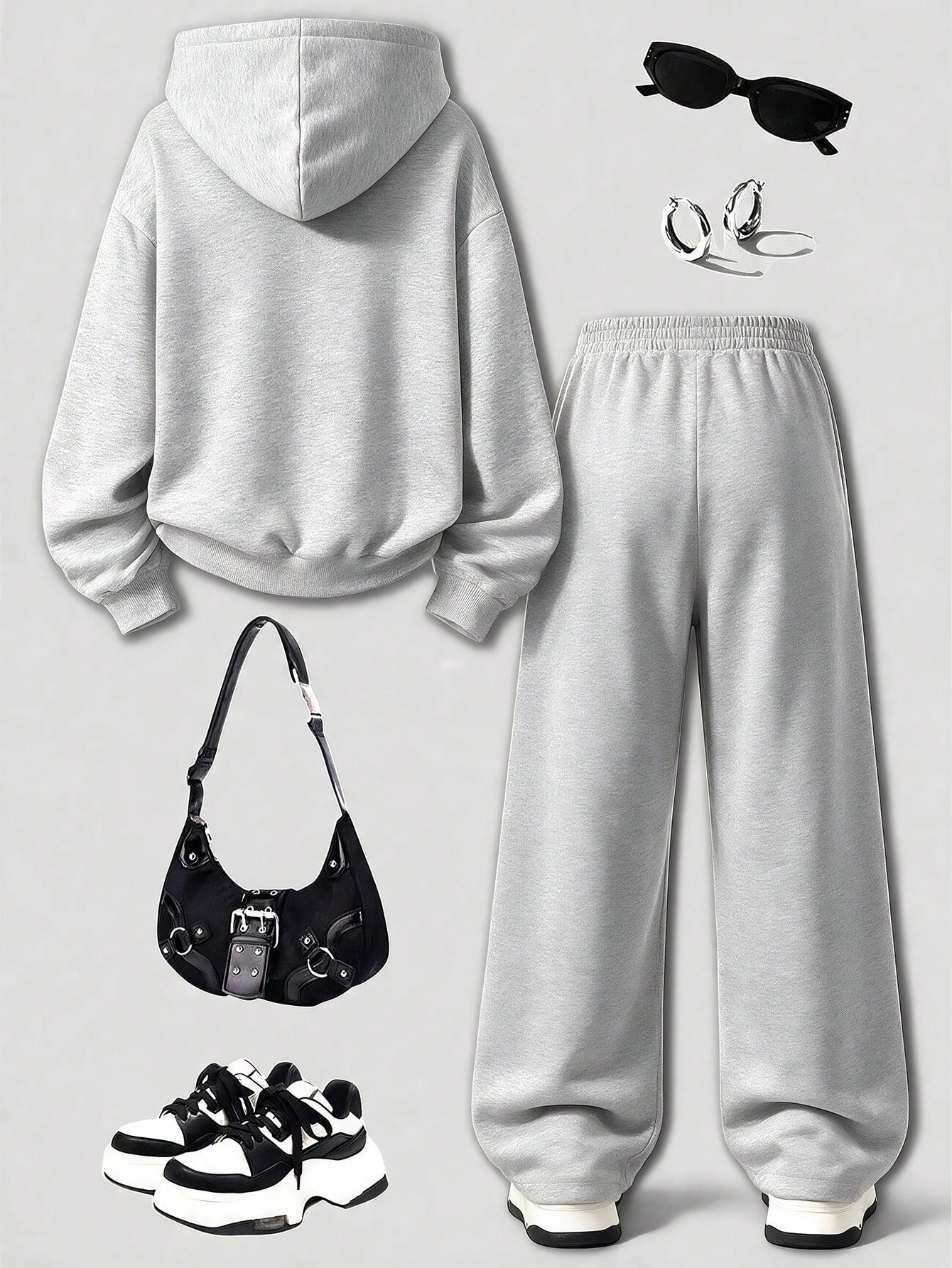 Ensemble 2 pièces sweat-shirt à capuche zippé + pantalon long décontracté pour — vue 7