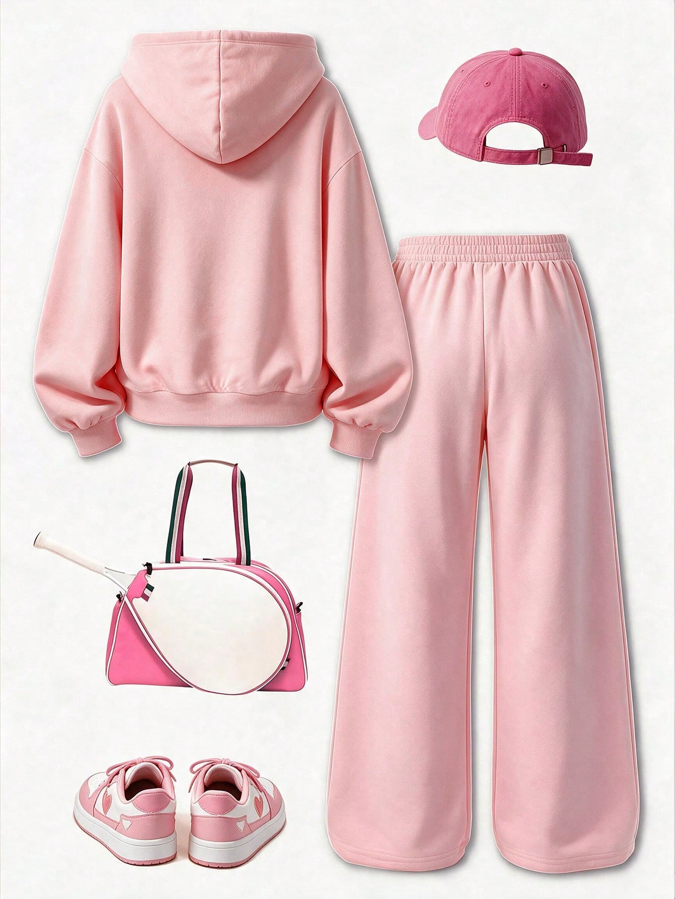 Ensemble 2 pièces sweat-shirt à capuche zippé + pantalon long décontracté pour — vue 8