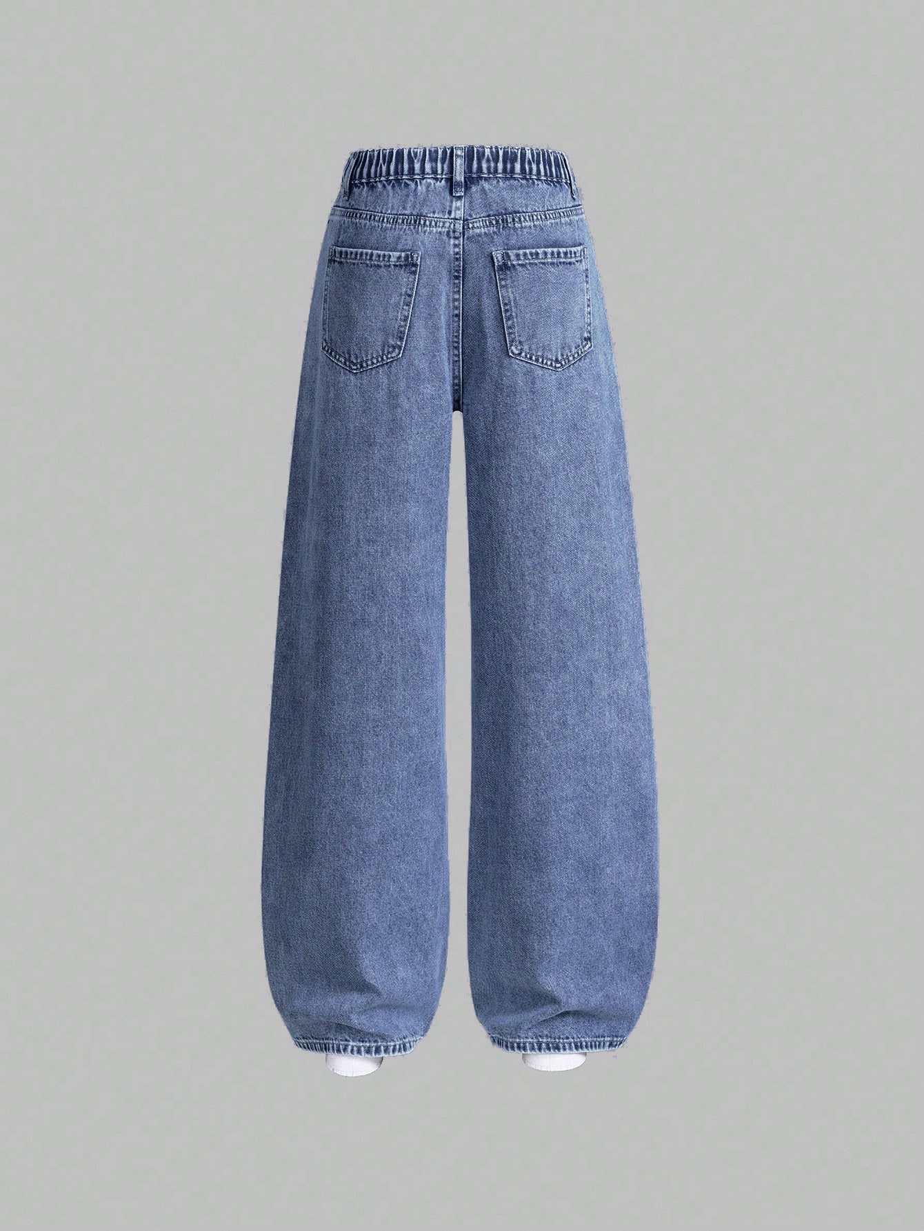 2 pièces Jeans décontractés à jambe droite ample et polyvalente pour adolescentes — vue 6
