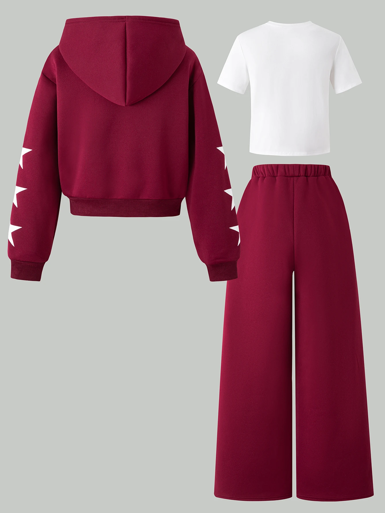 Ensemble pour adolescentes: veste zippée ample décontractée doublée polaire, top à — vue 11